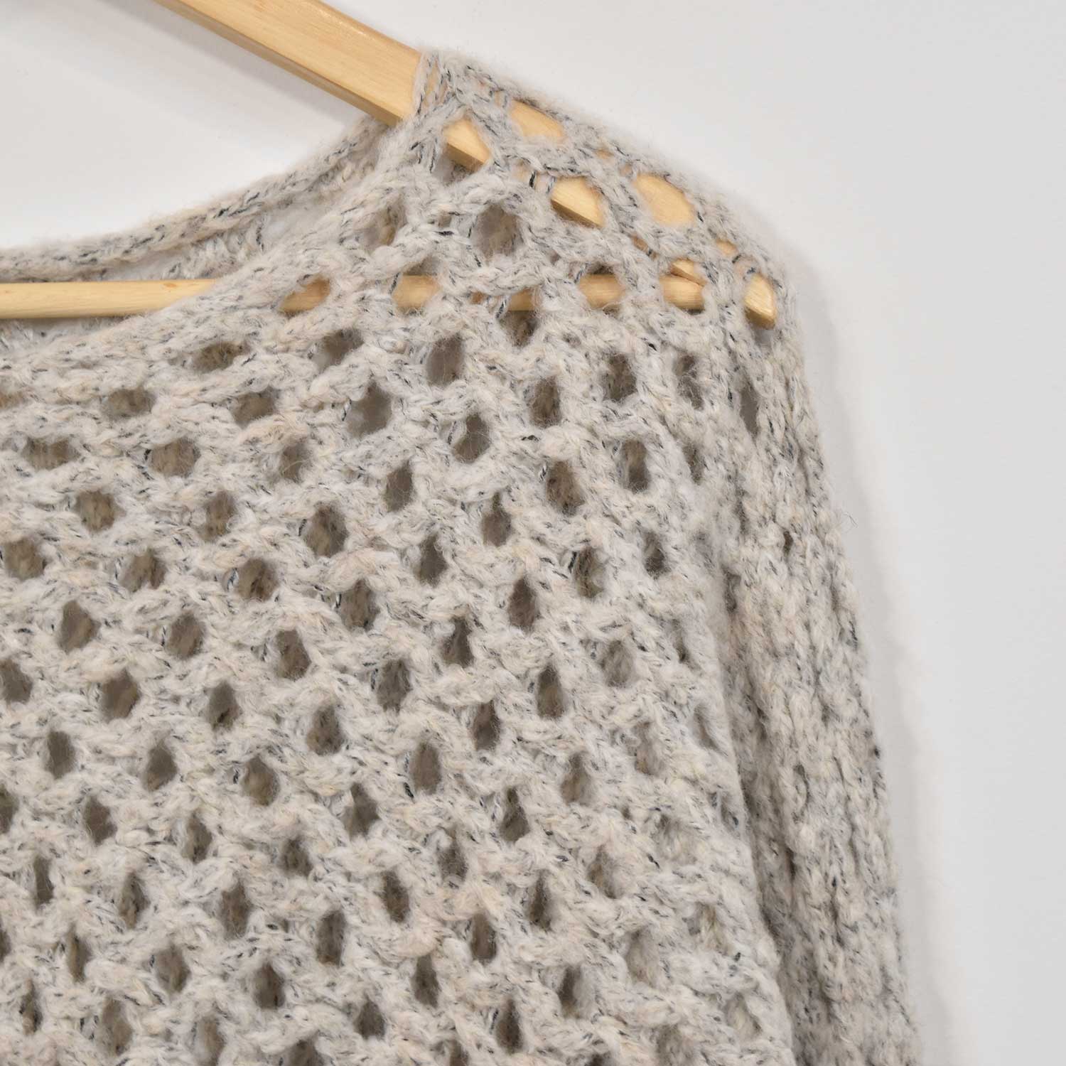 Grey openwork sweater