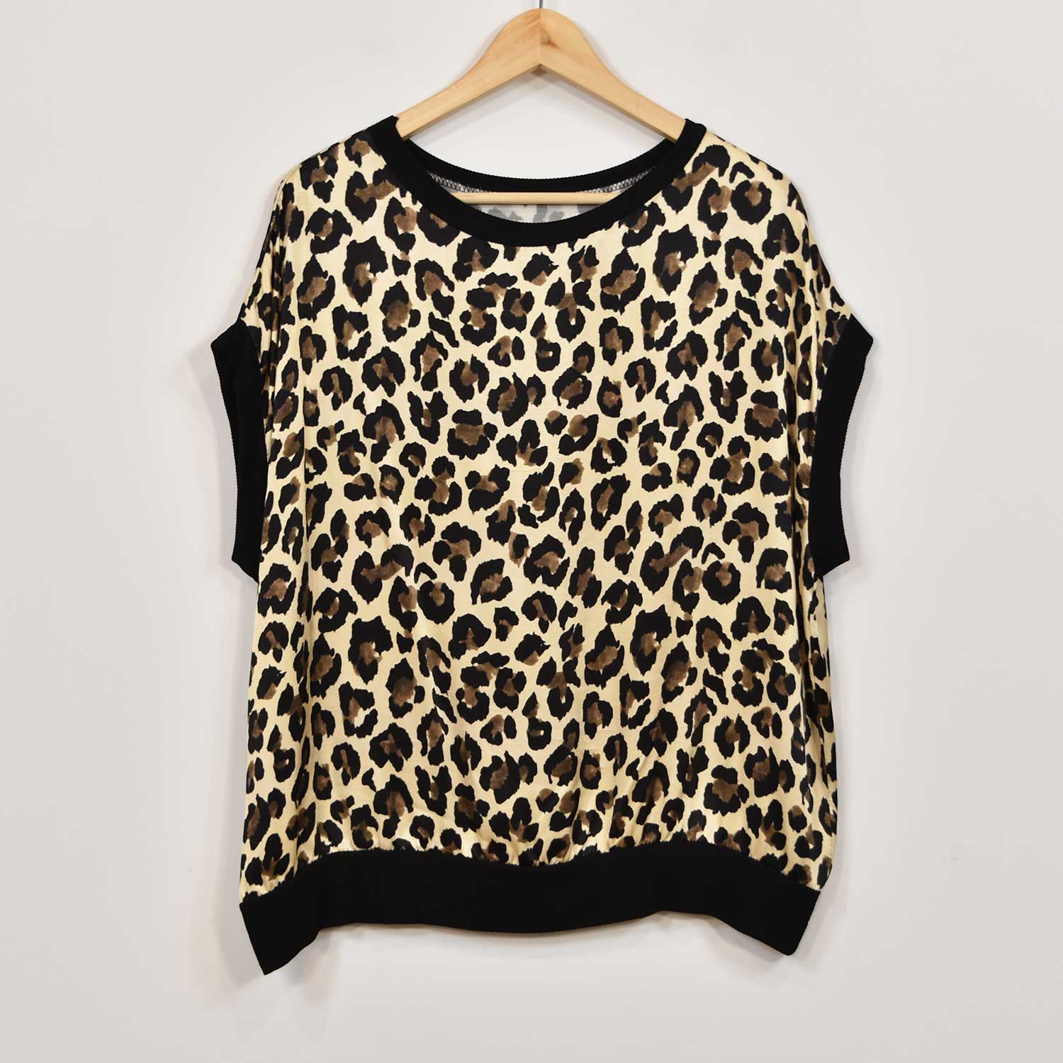 Leopard satin blouse