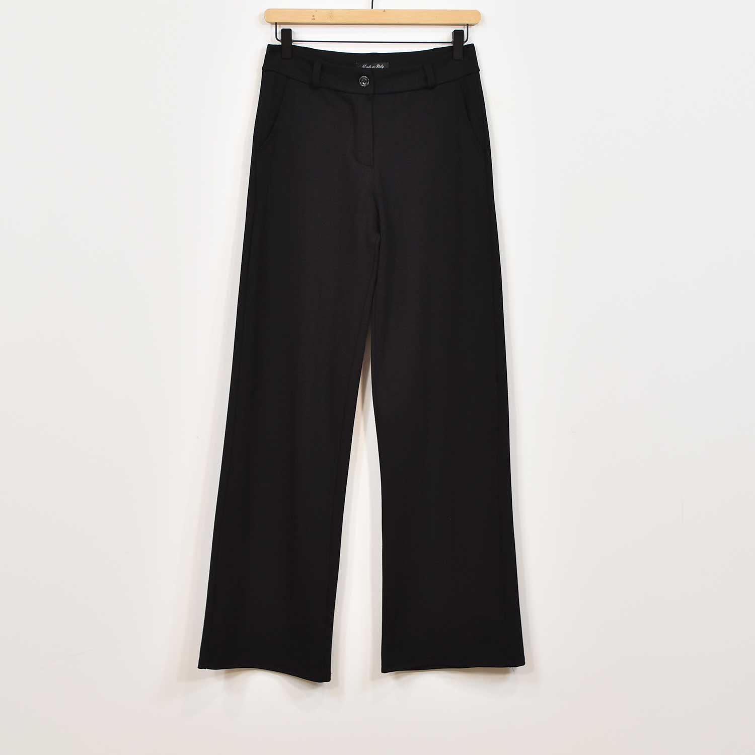 Black herringbone pants