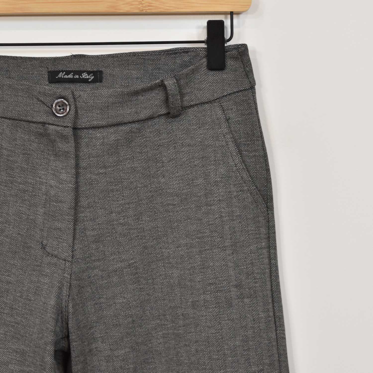 Grey herringbone pants