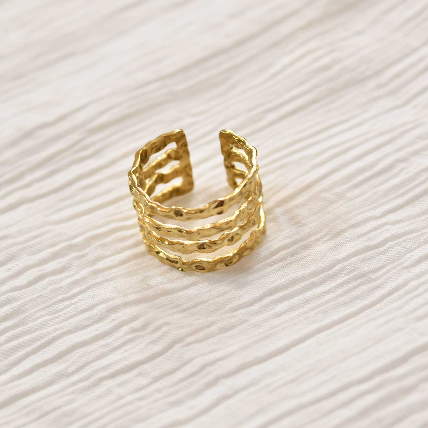 Golden textured ring