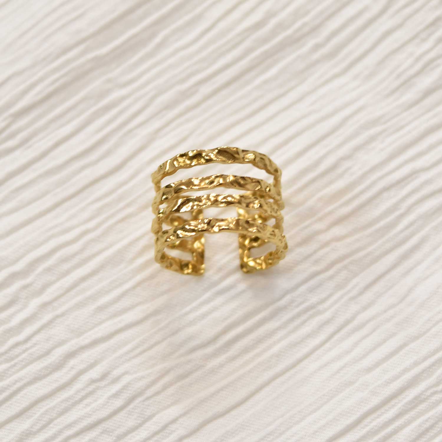 Golden textured ring