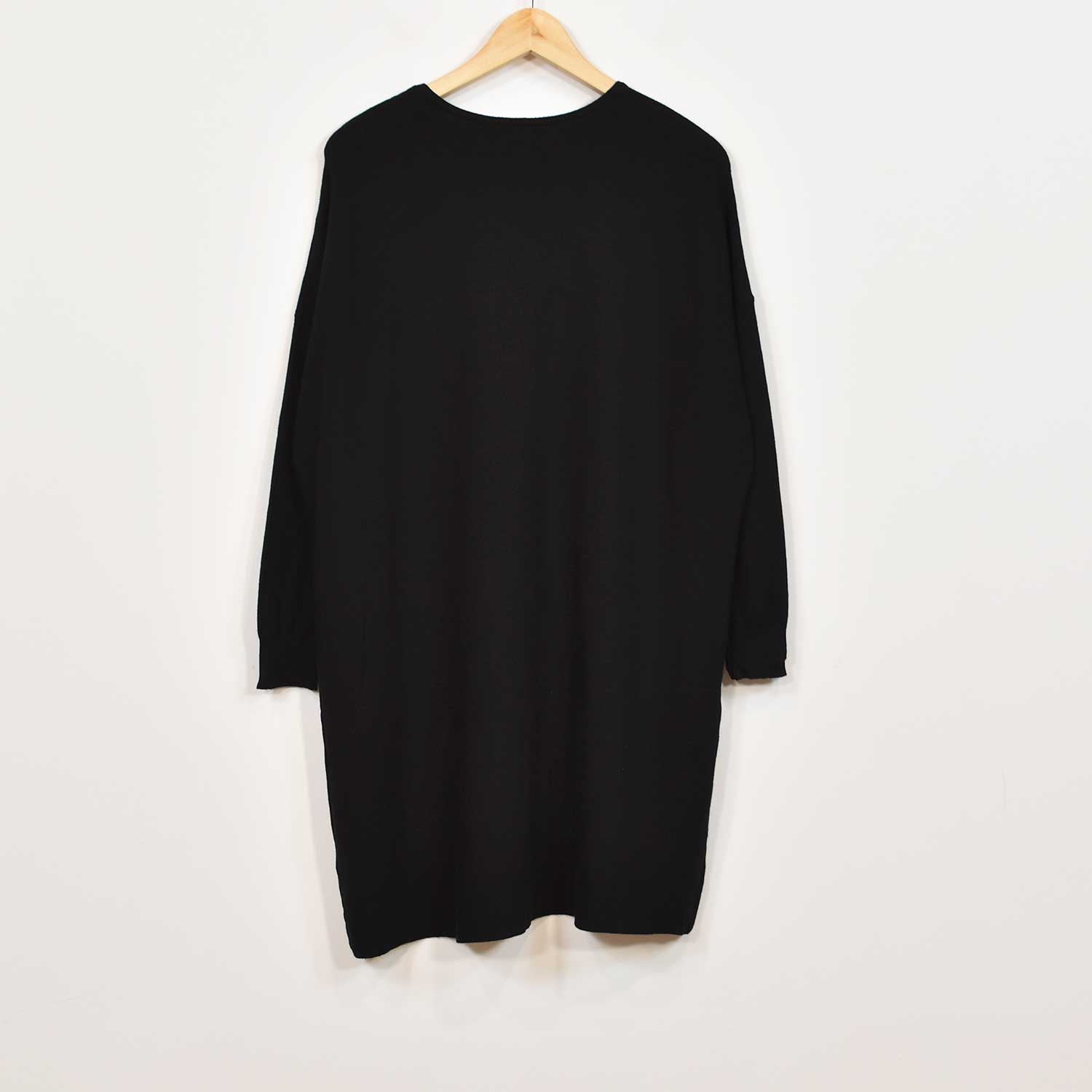 Black knit plain dress