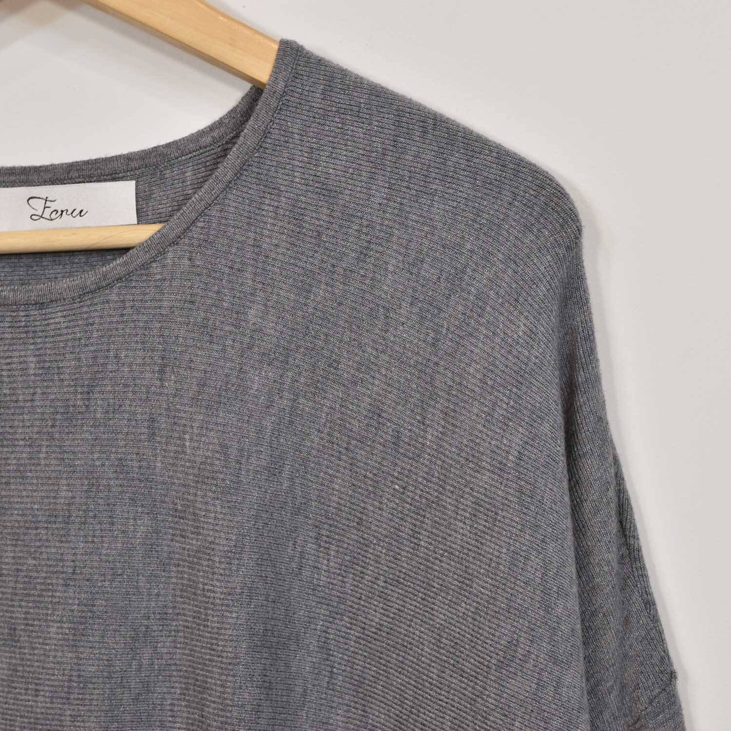 Grey knit plain dress