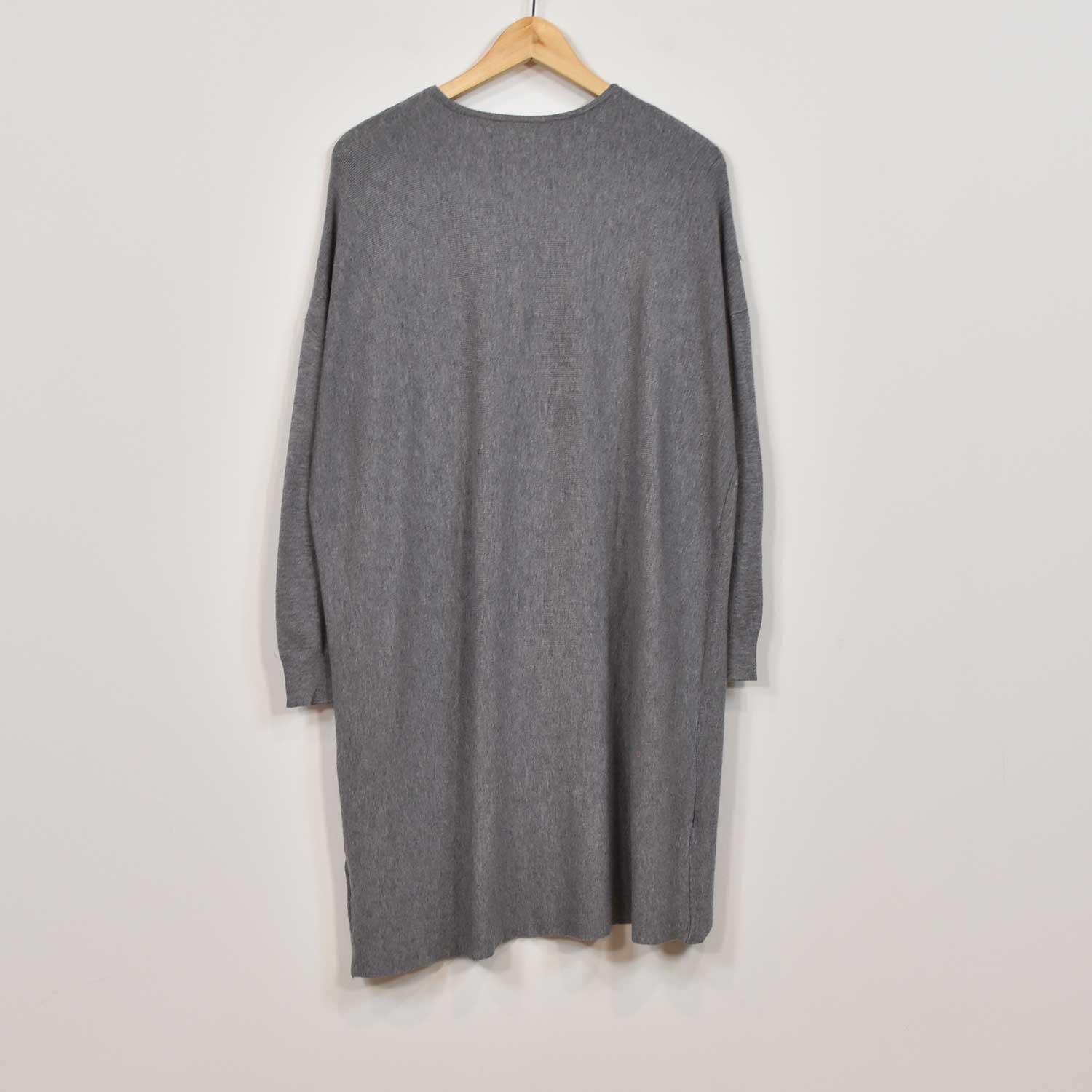 Grey knit plain dress