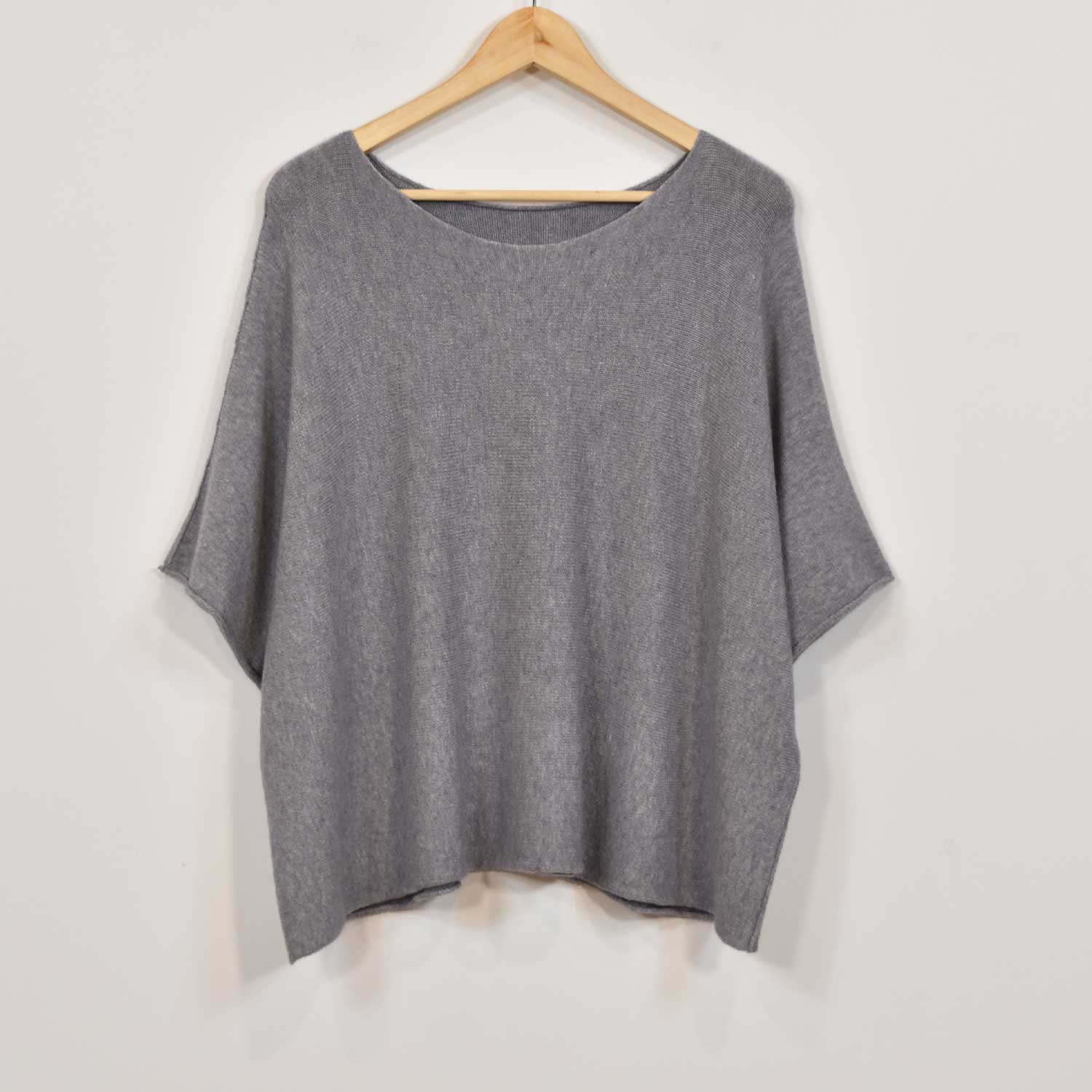 Grey sweater poncho