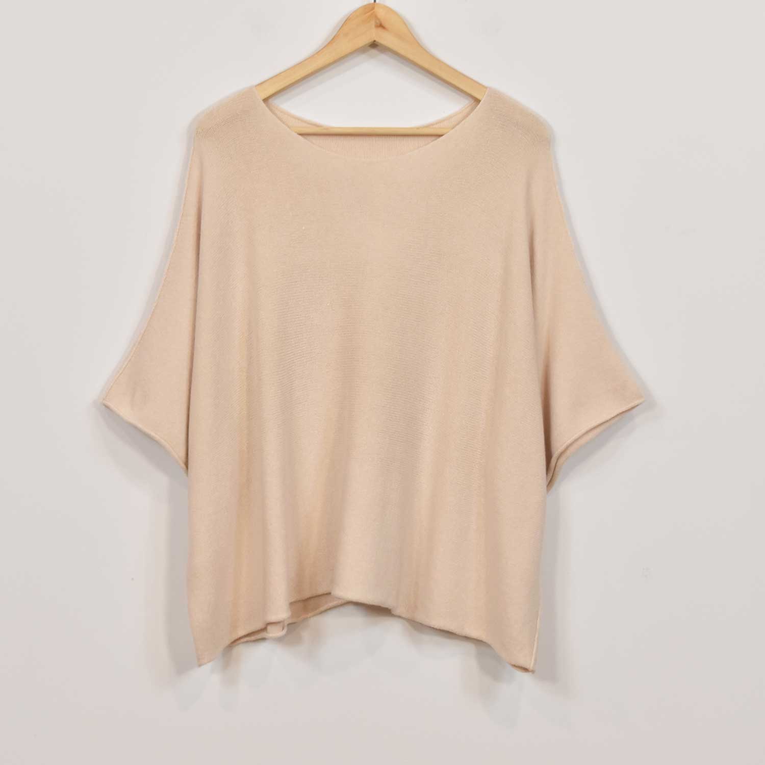 Jersey poncho beige