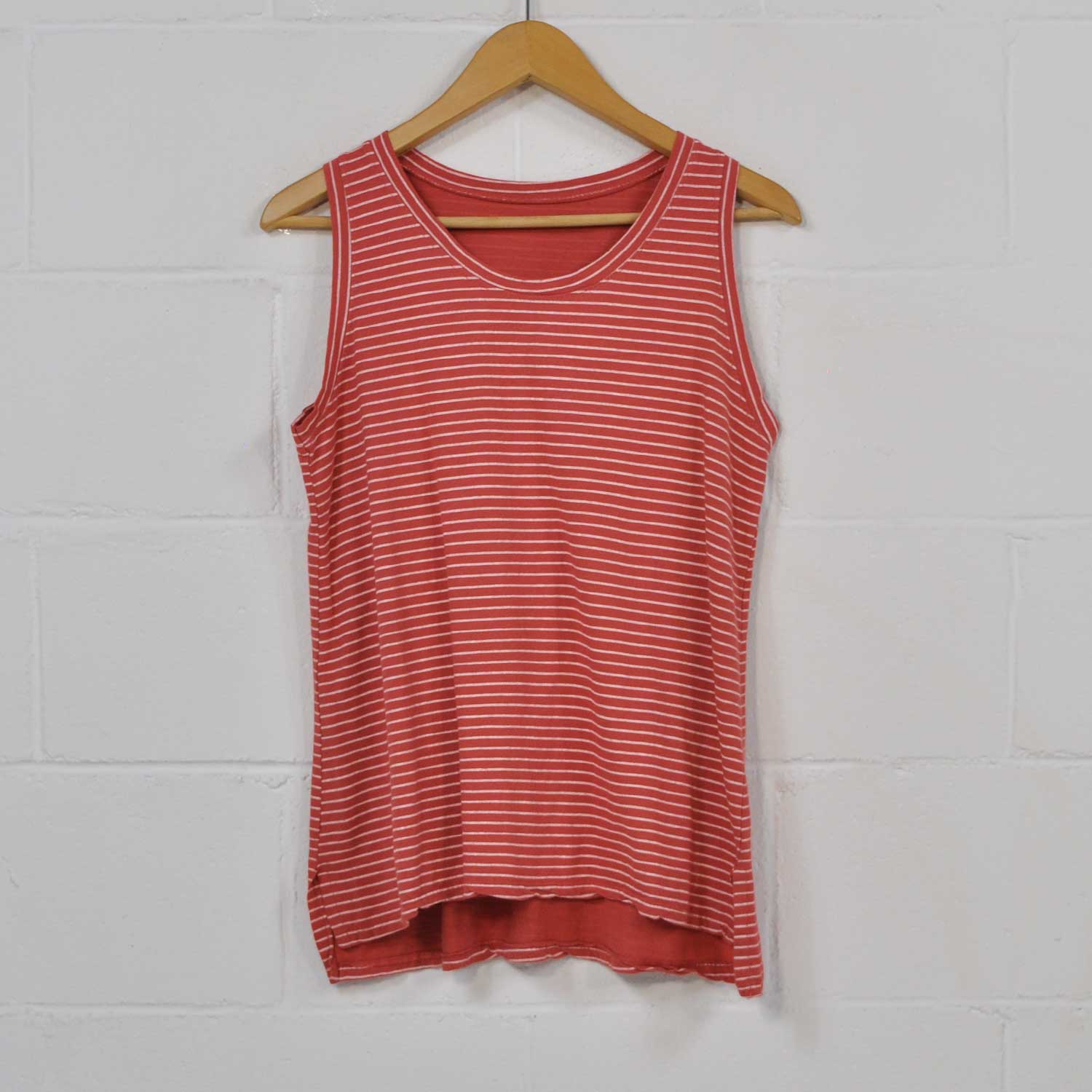 Red cotton stripes top