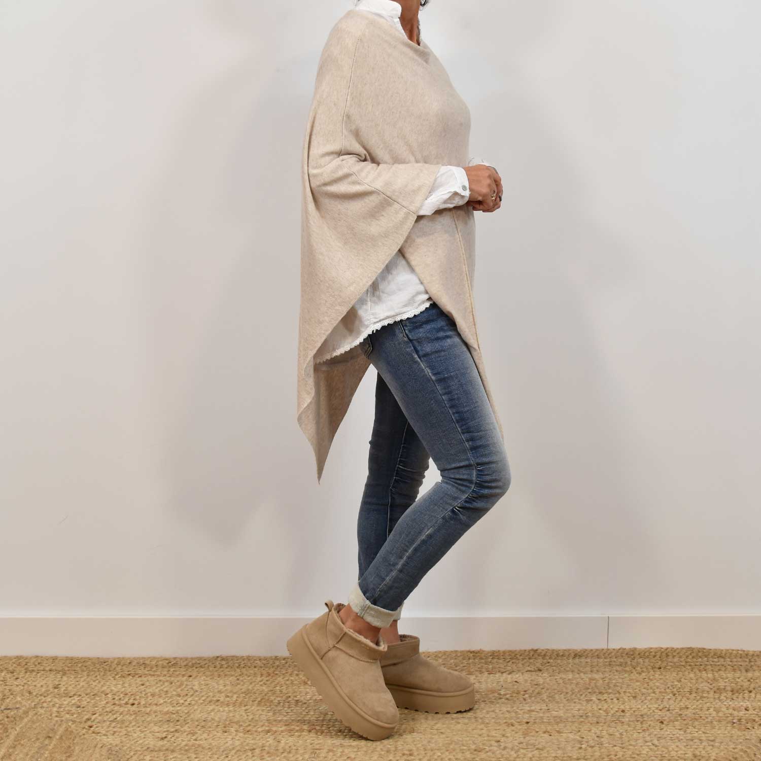 Beige poncho