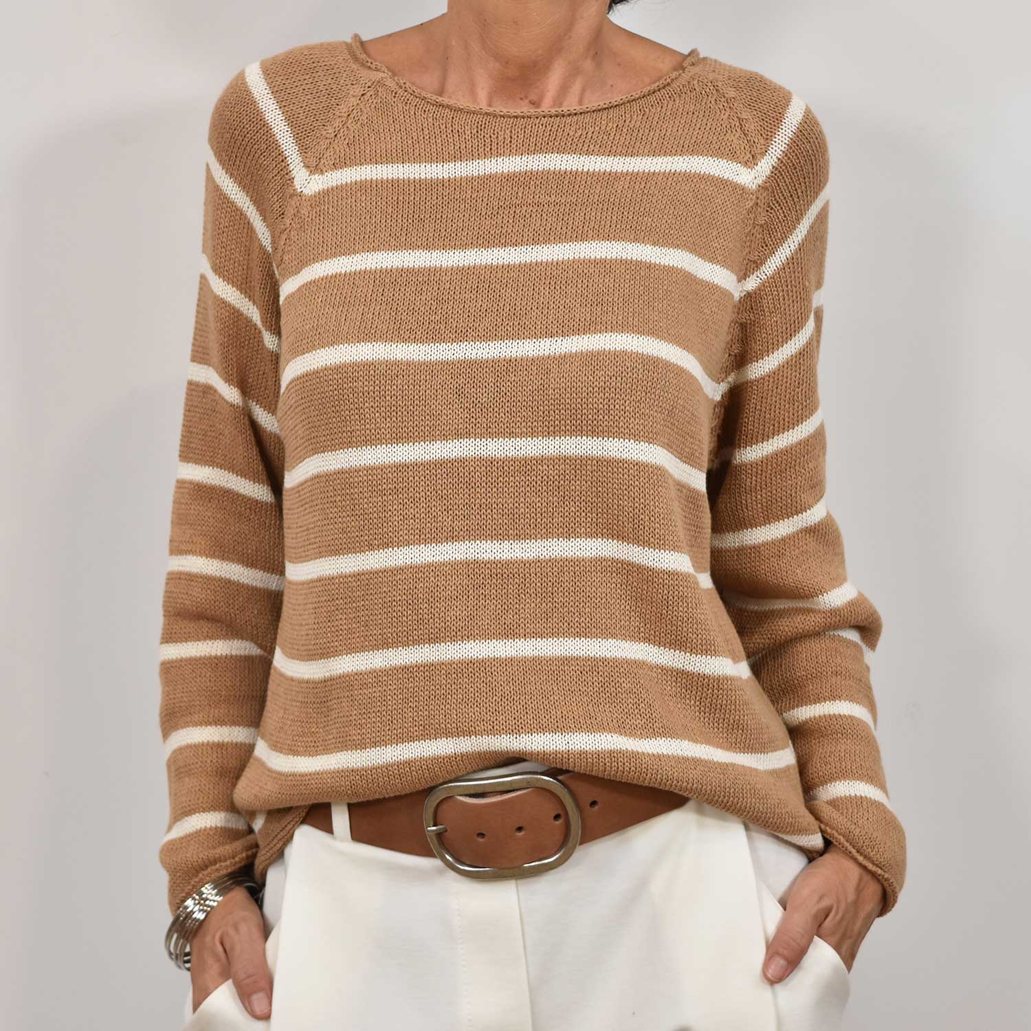 Camel navy sweater