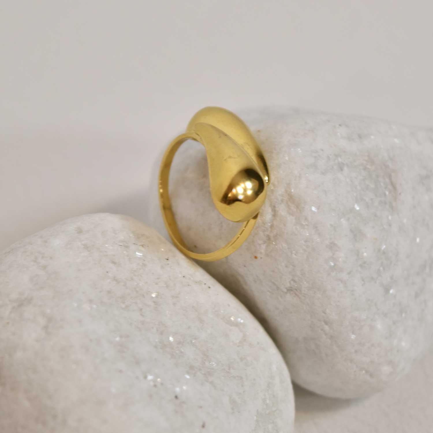 Gold teardrop ring
