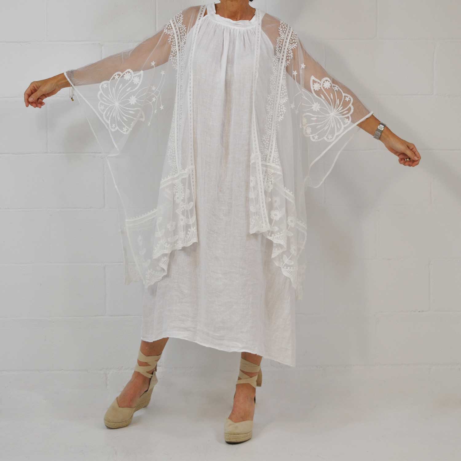 White lace shawl