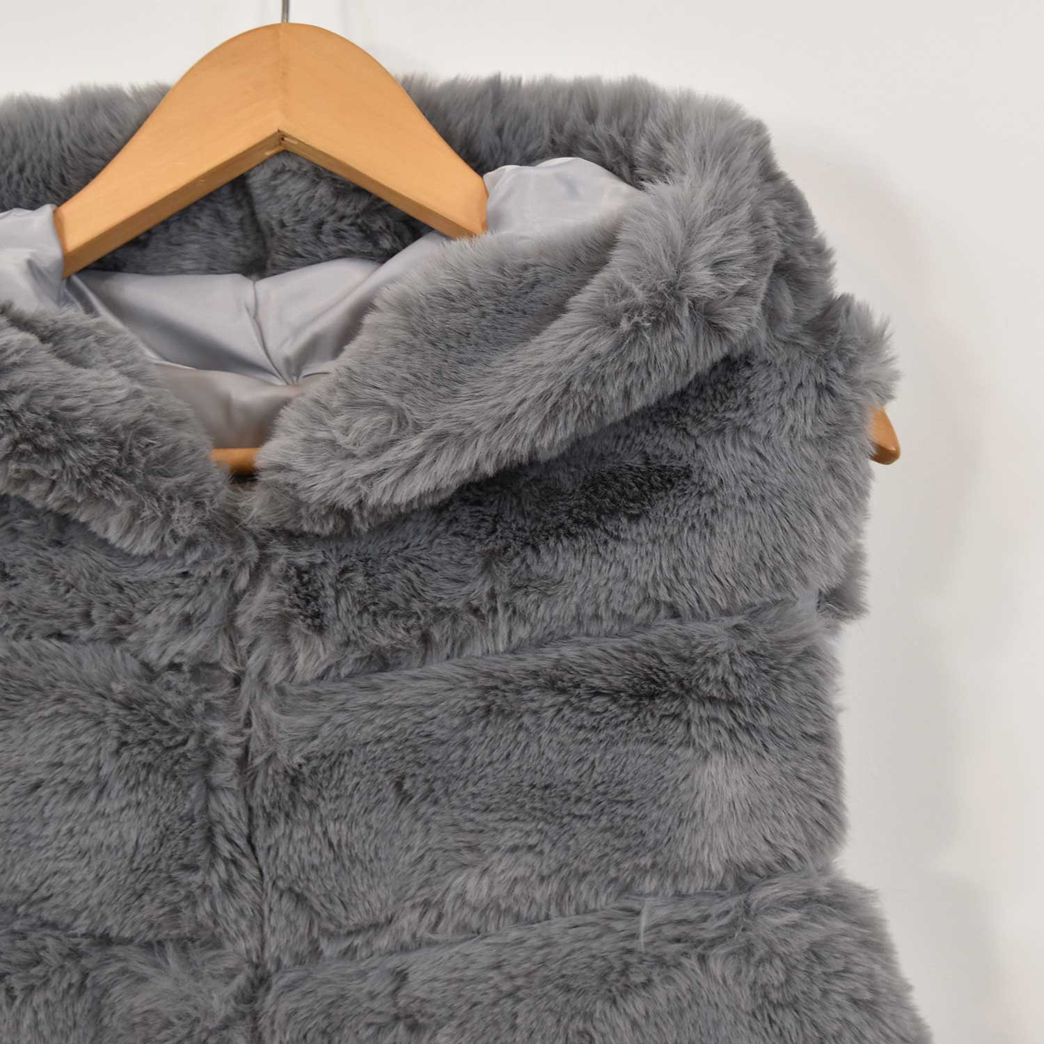 Grey fur effect vest