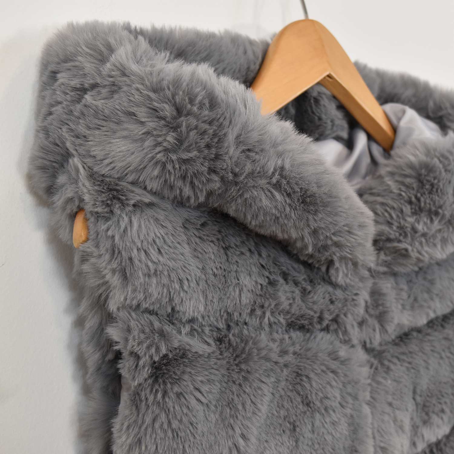 Grey fur effect vest