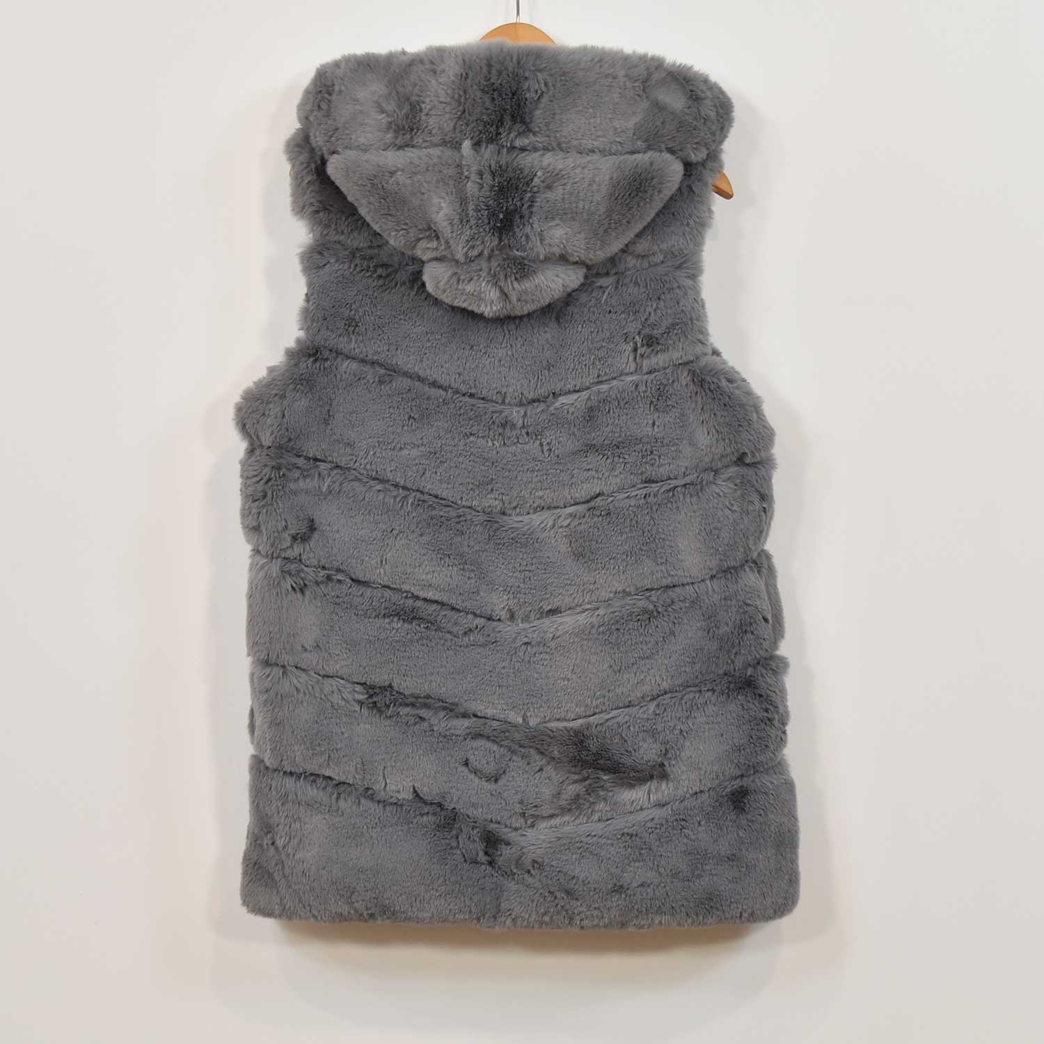 Grey fur effect vest