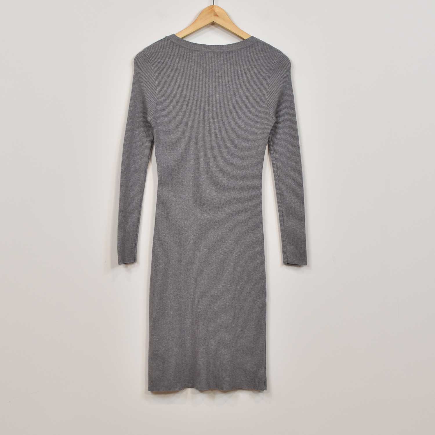 Robe gris côtelée