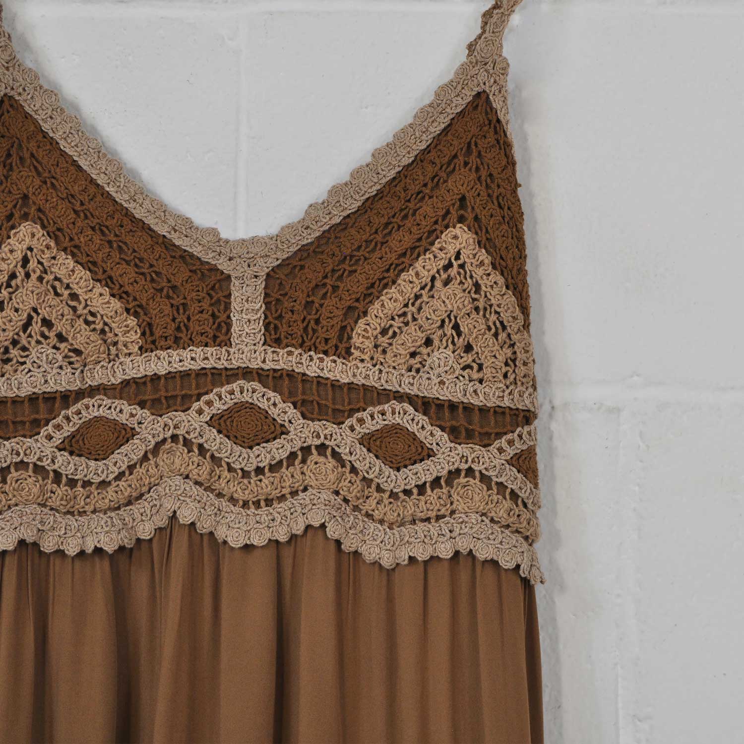 Brown crochet dress