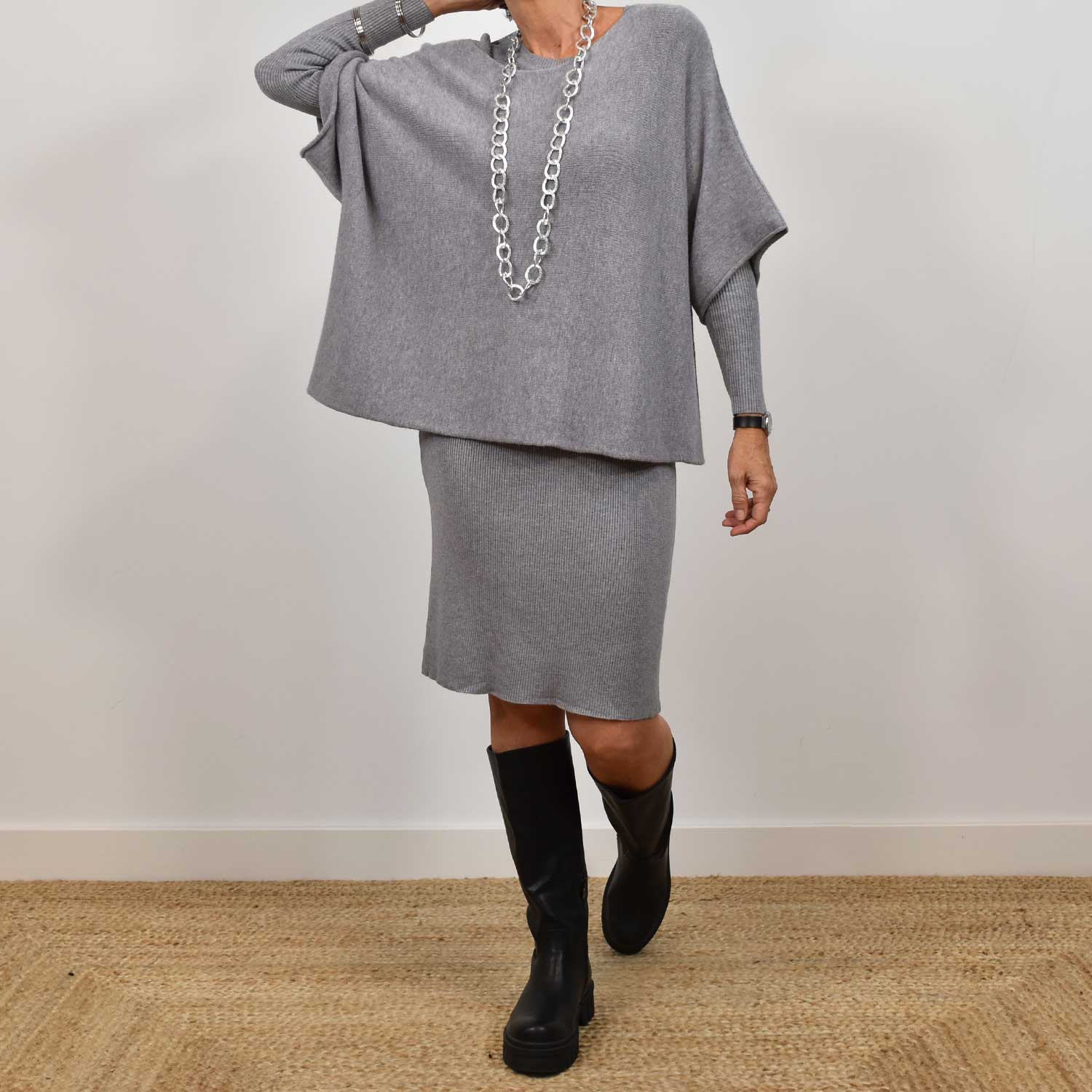 Jersey poncho gris