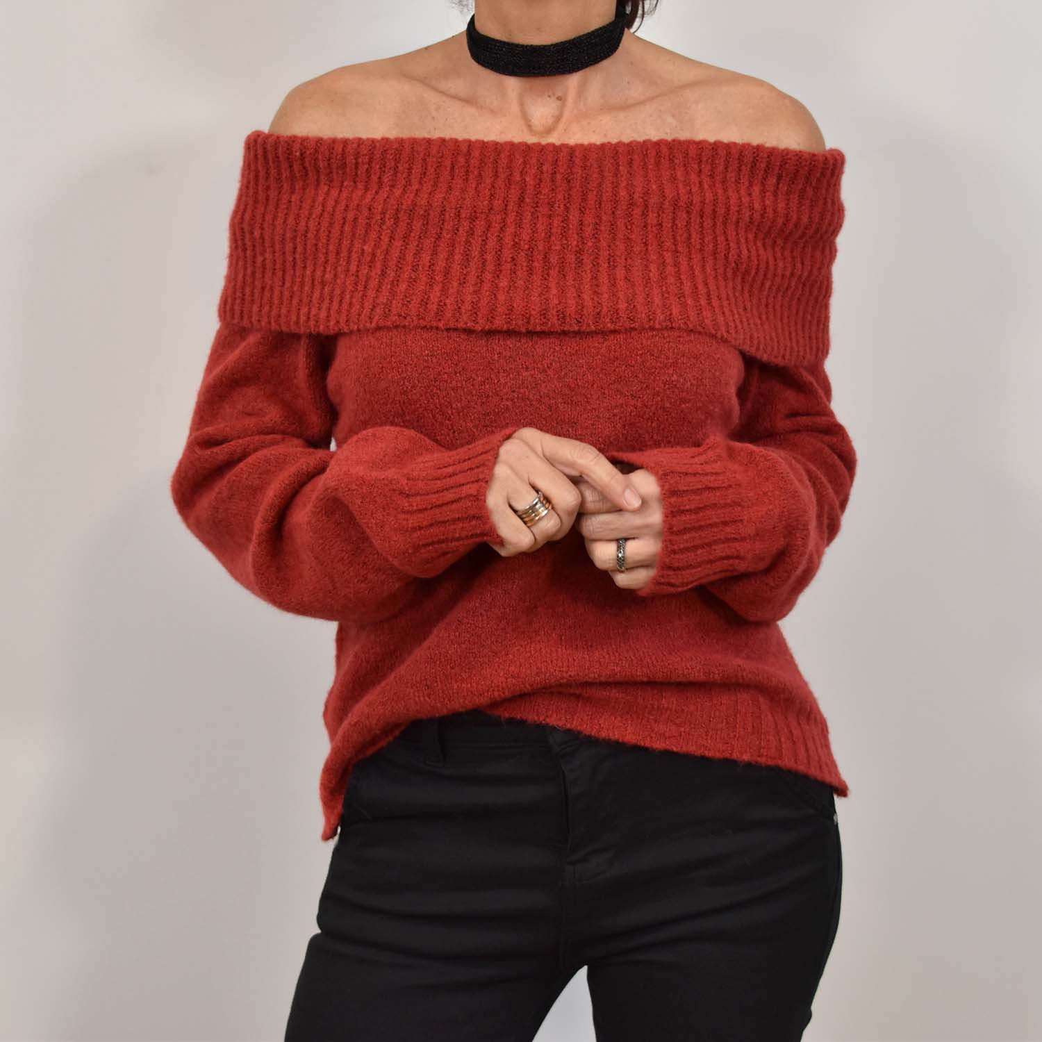 All On You Red Off Shoulder Sweater – Shop the Mint