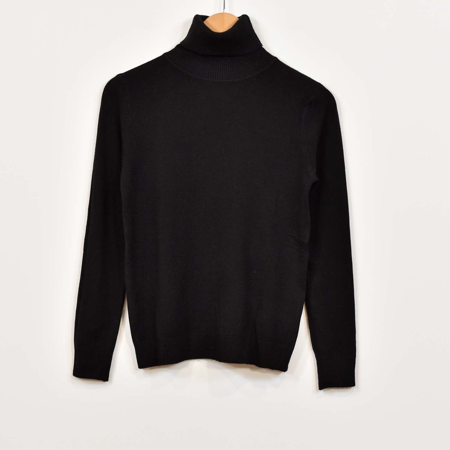 Black turtleneck sweater