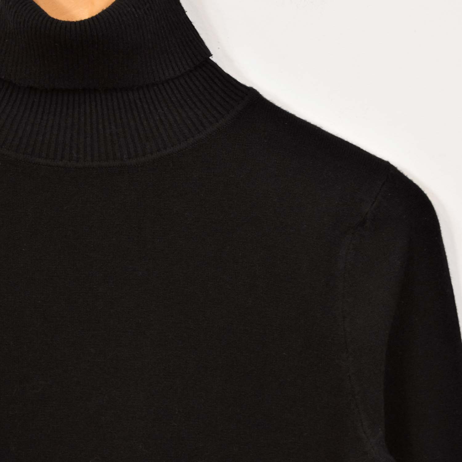 Black turtleneck sweater