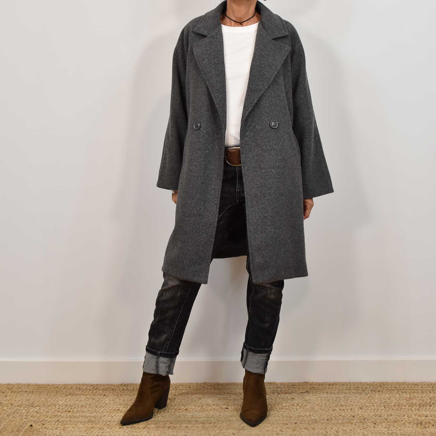 Grey cross coat