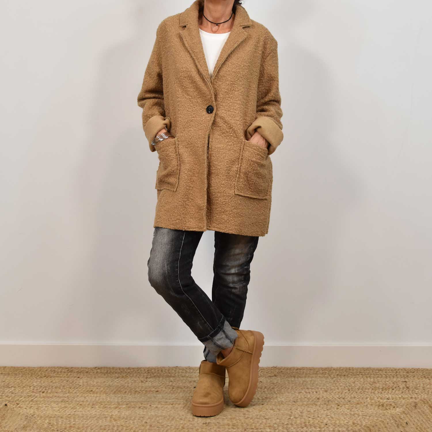 Manteau lamb marron