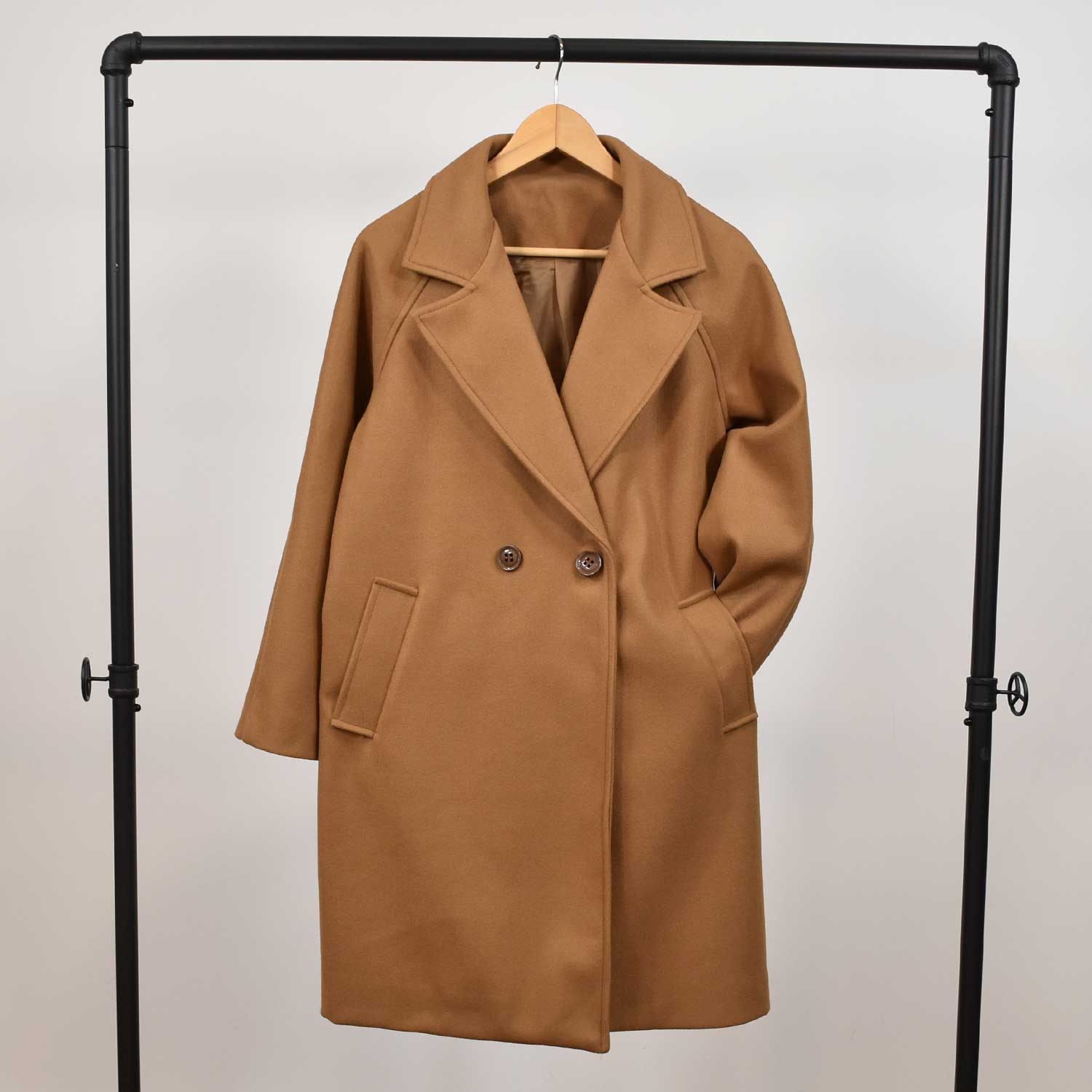 Manteau croisé camel