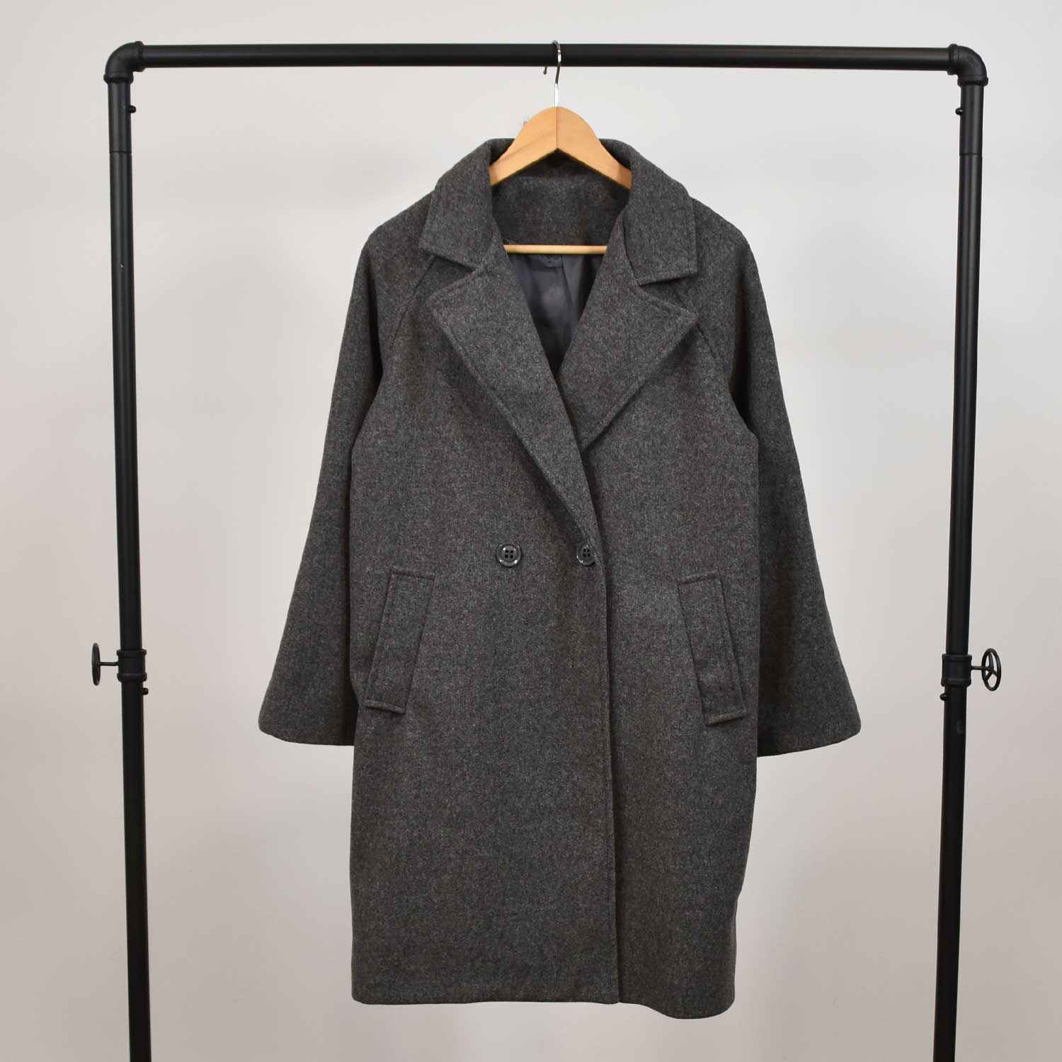 Manteau croisé gris