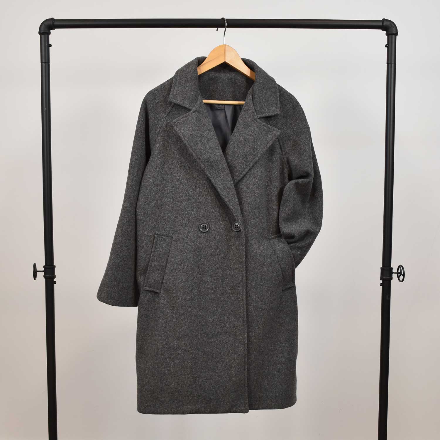 Manteau croisé gris