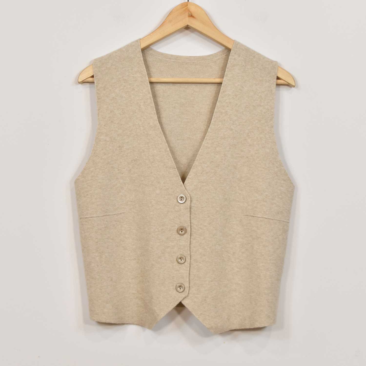 Gilet tricot beige