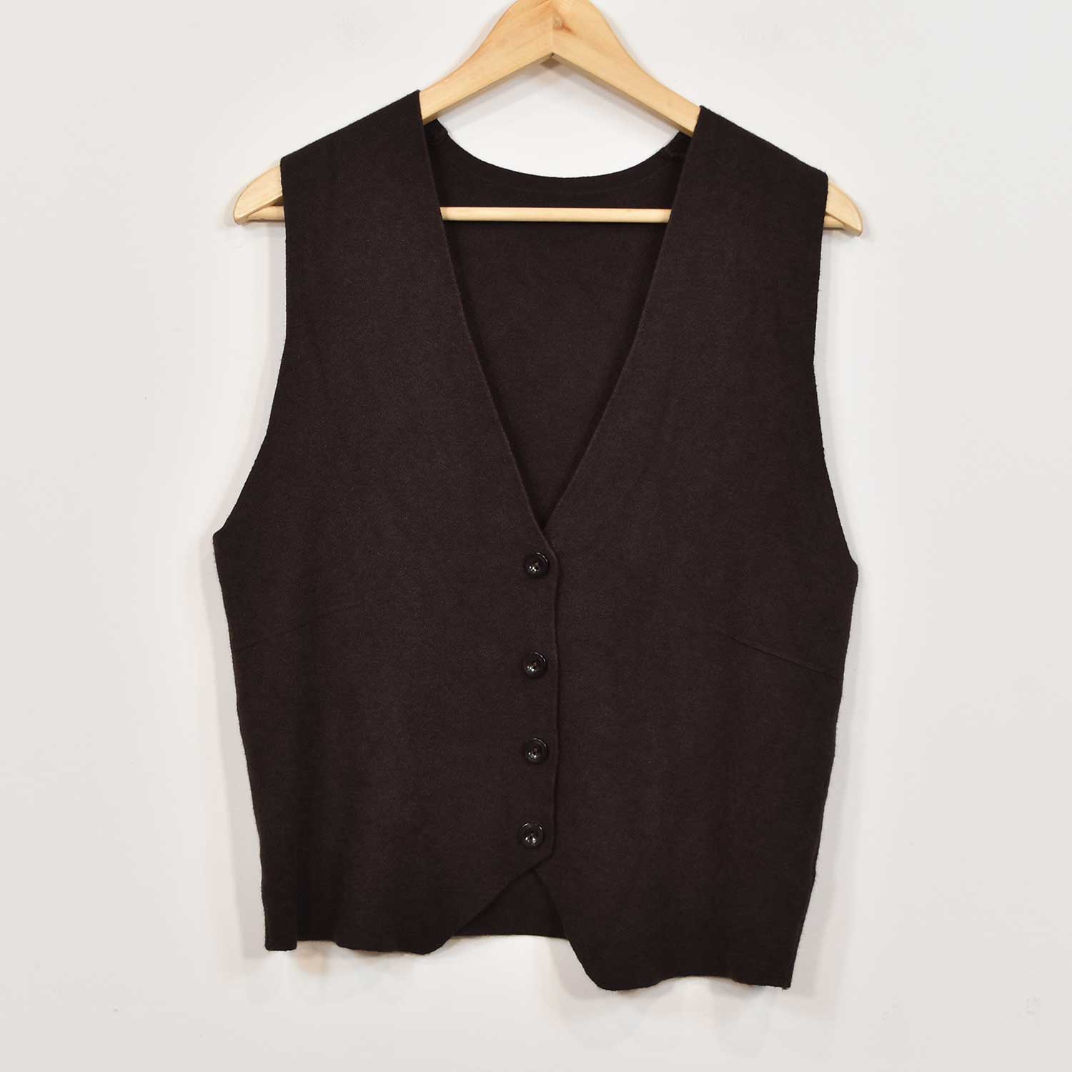 Brown knit vest