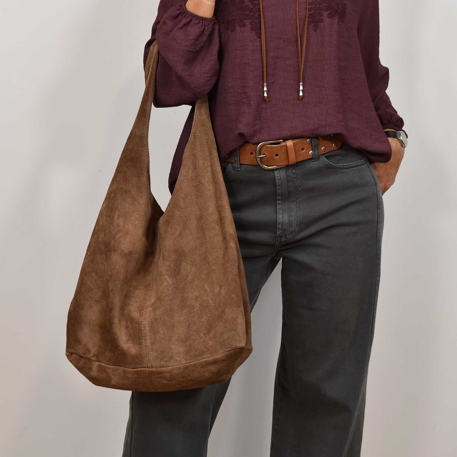 Sac daim marron