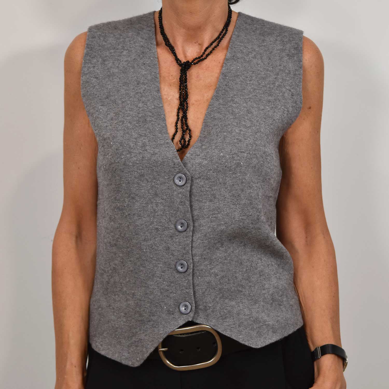 Grey knit vest