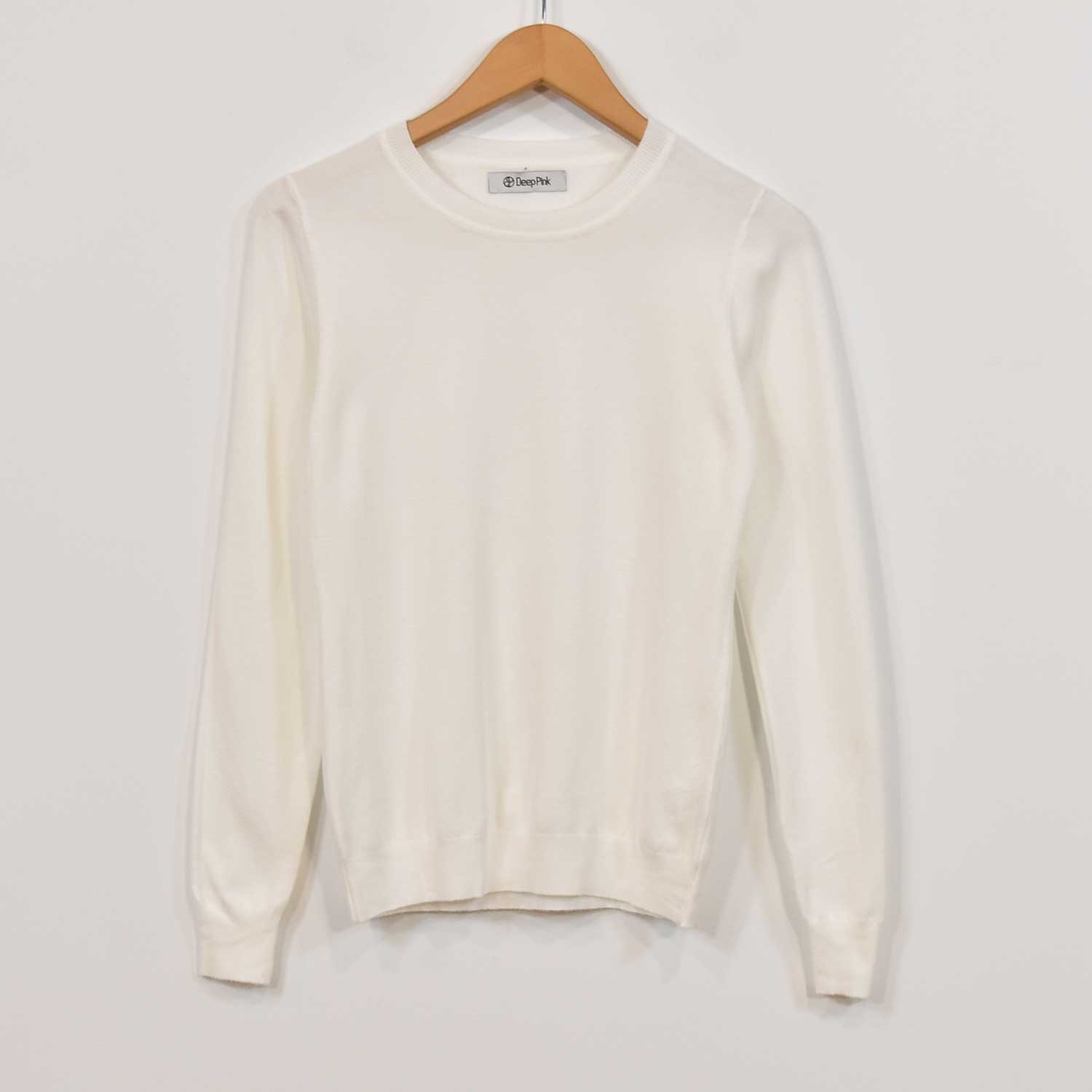 Pull col rond blanc