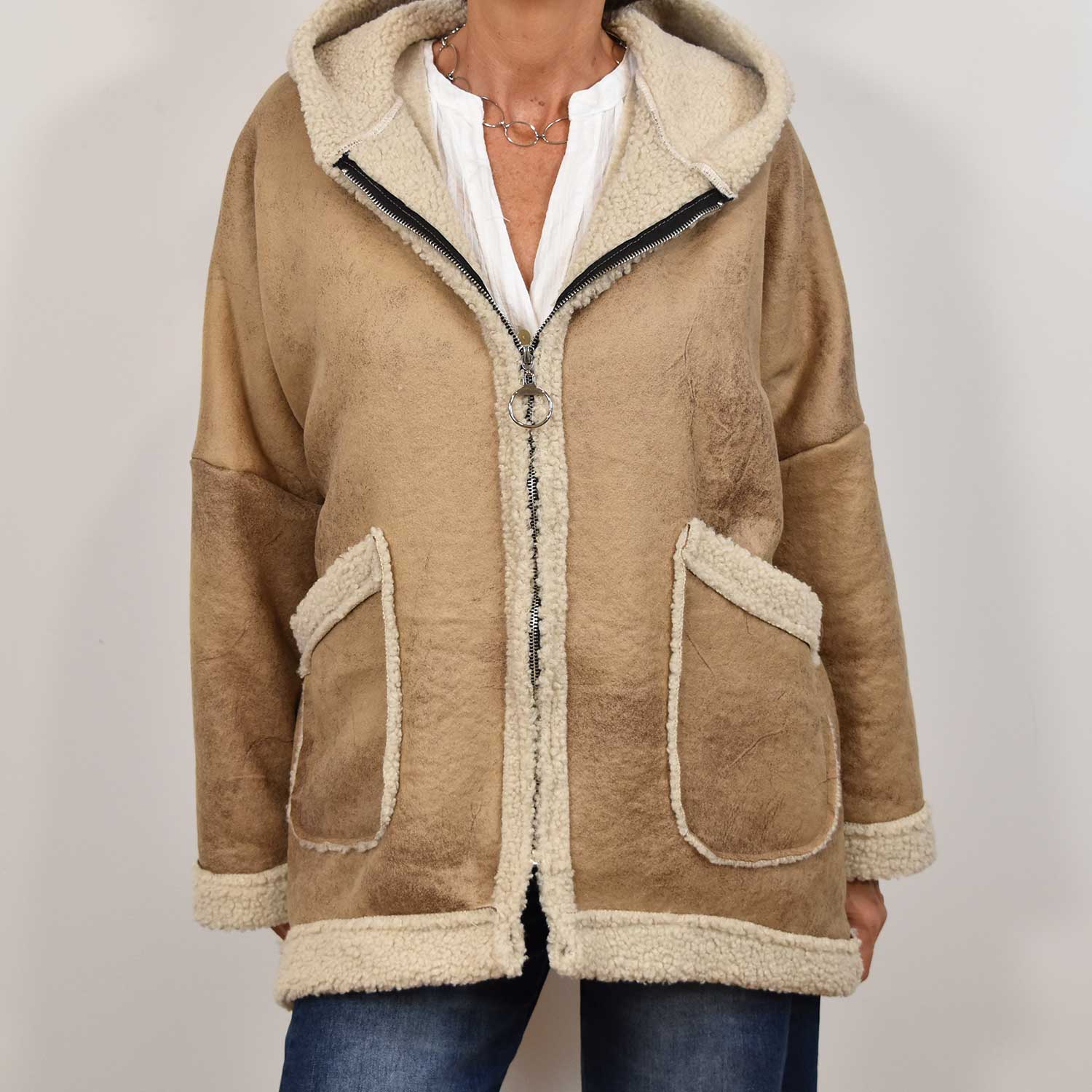 Beige lamb jacket