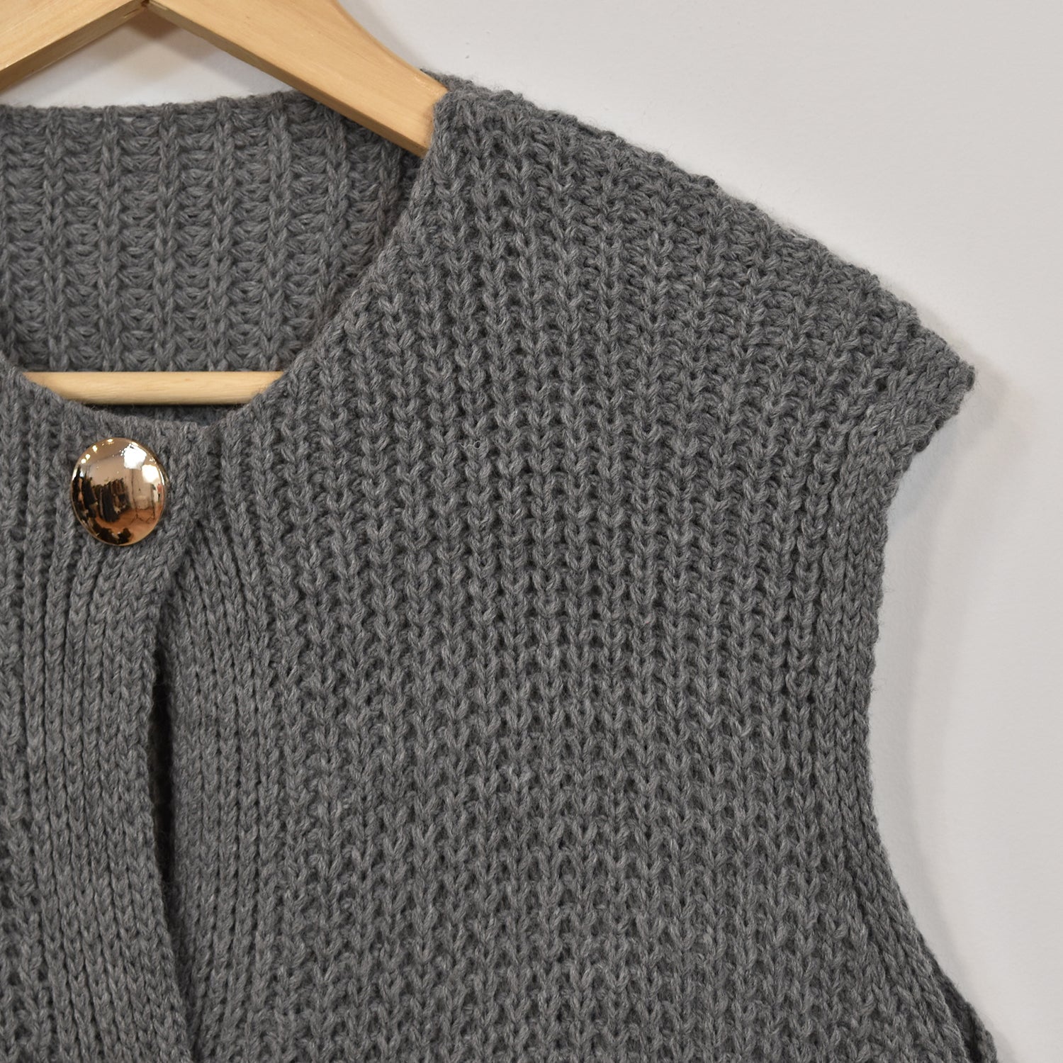 Grey golden buttons vest