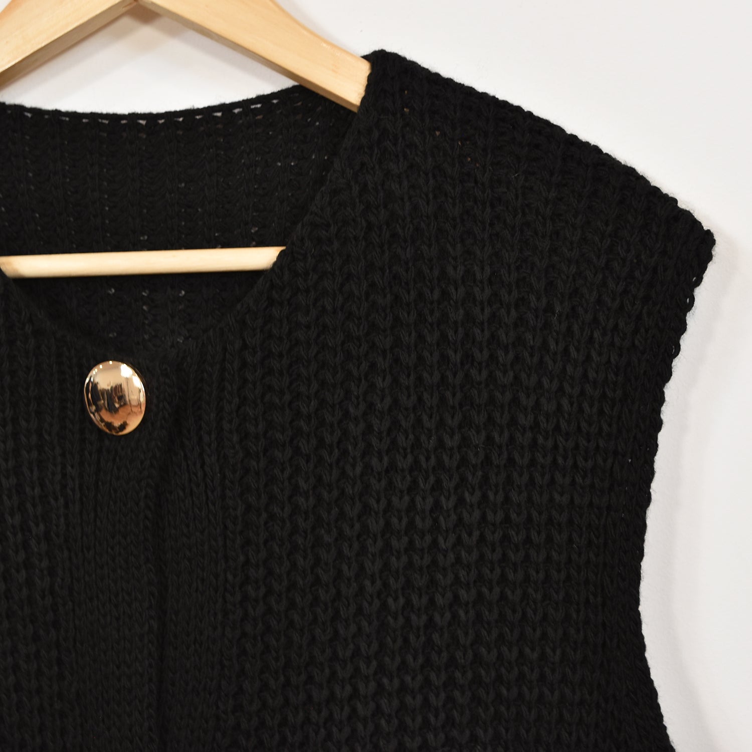 Black golden buttons vest