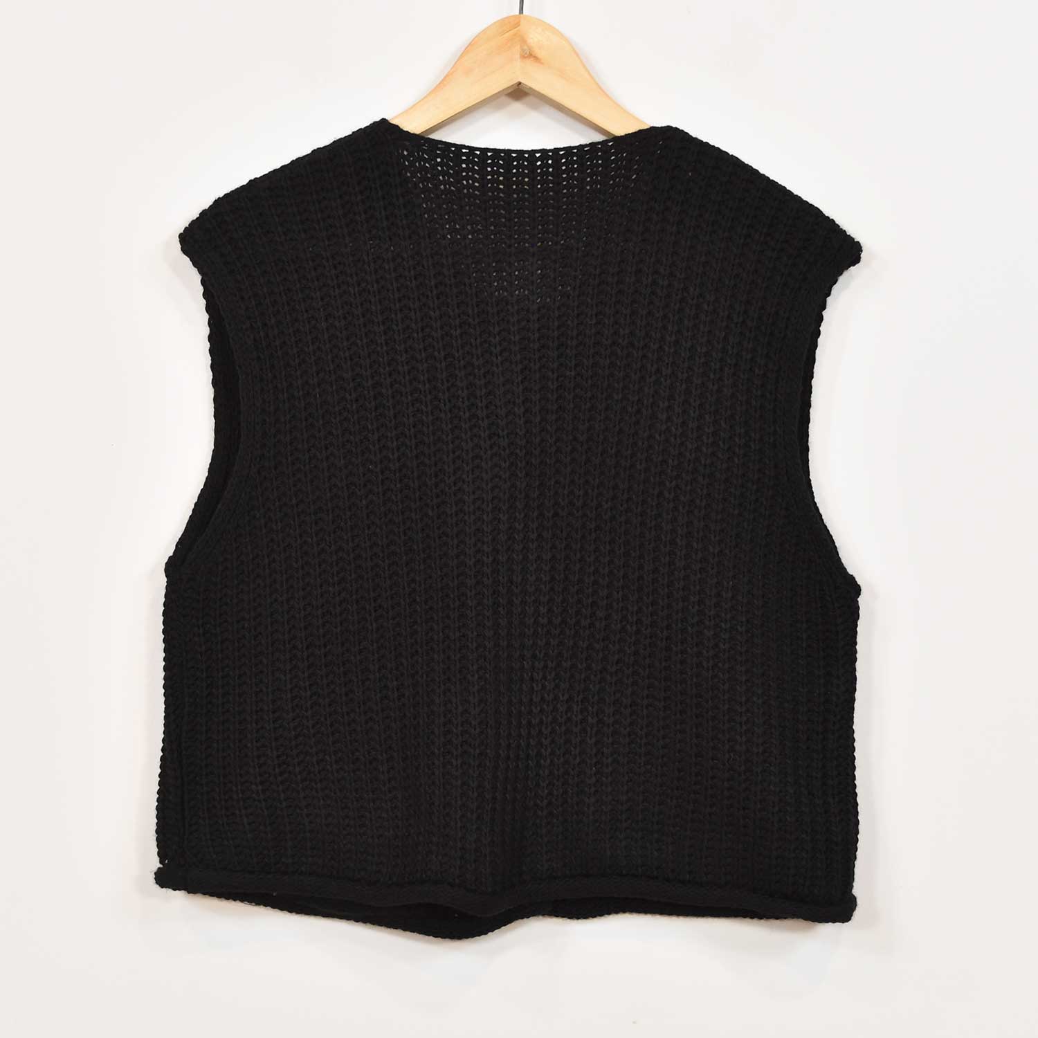 Black golden buttons vest