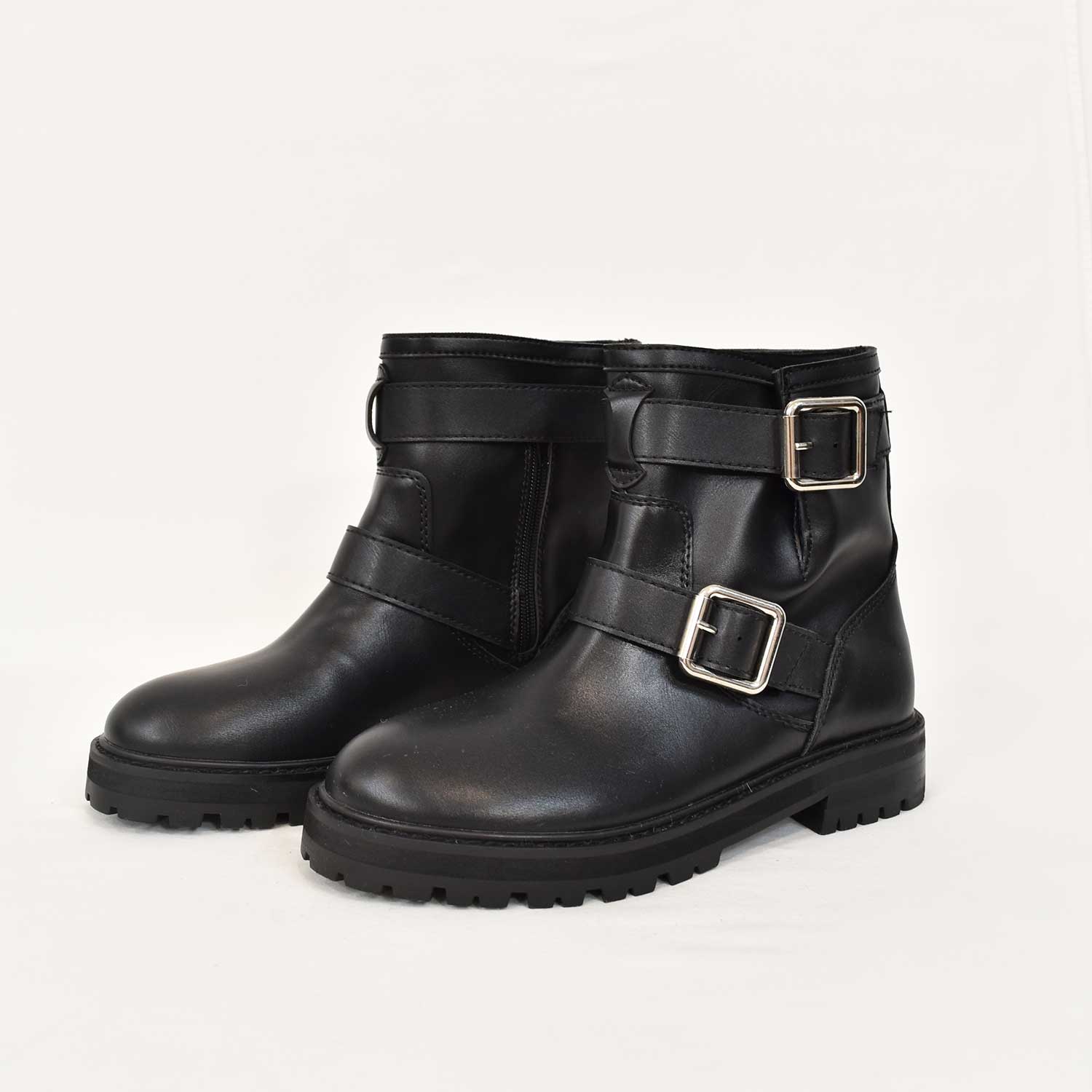 Black biker boot