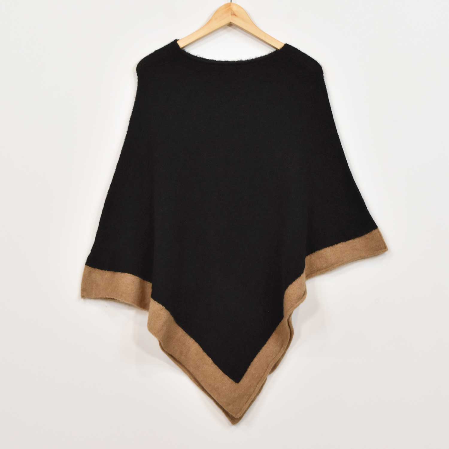 Black ribbed poncho