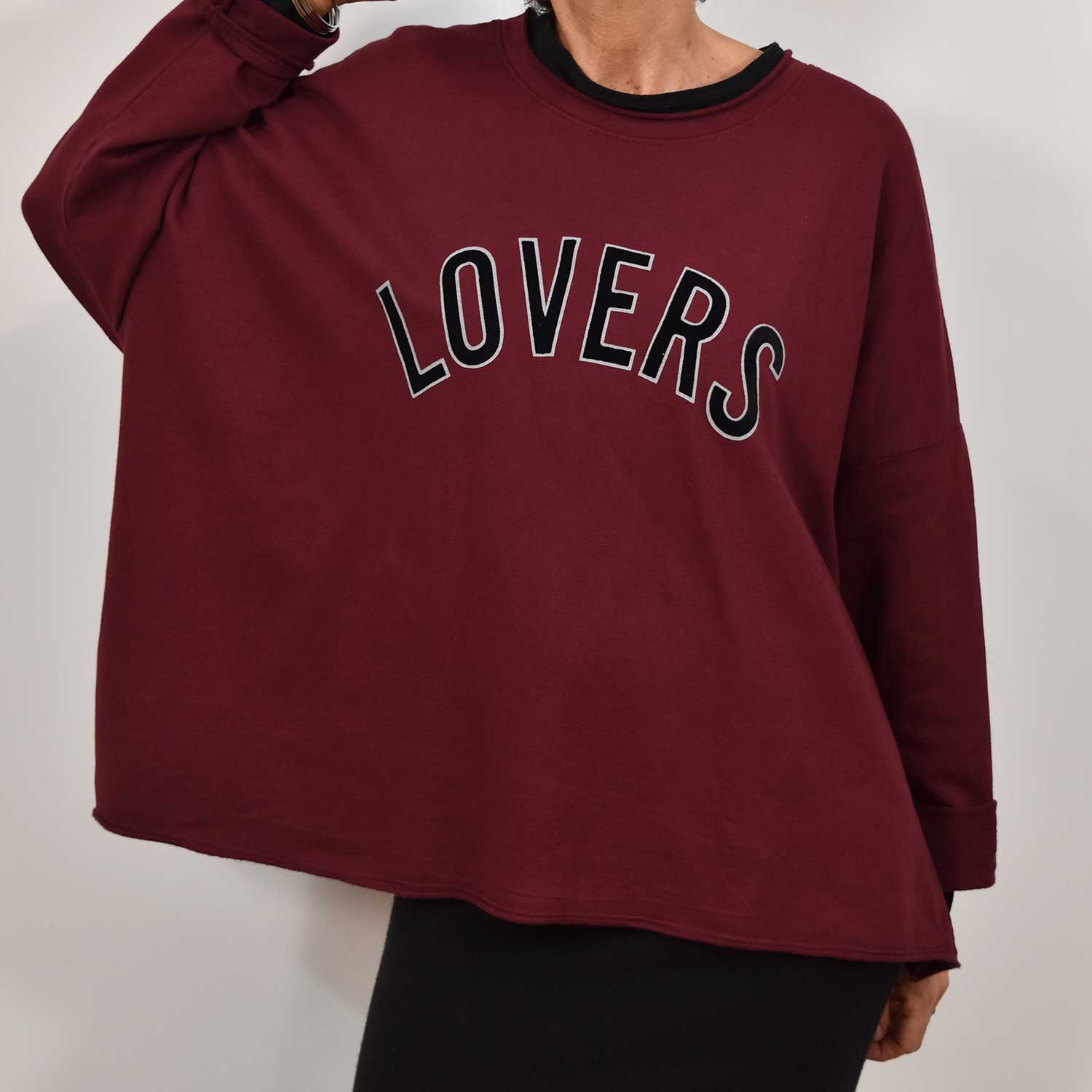 Sudadera Lovers borgoña