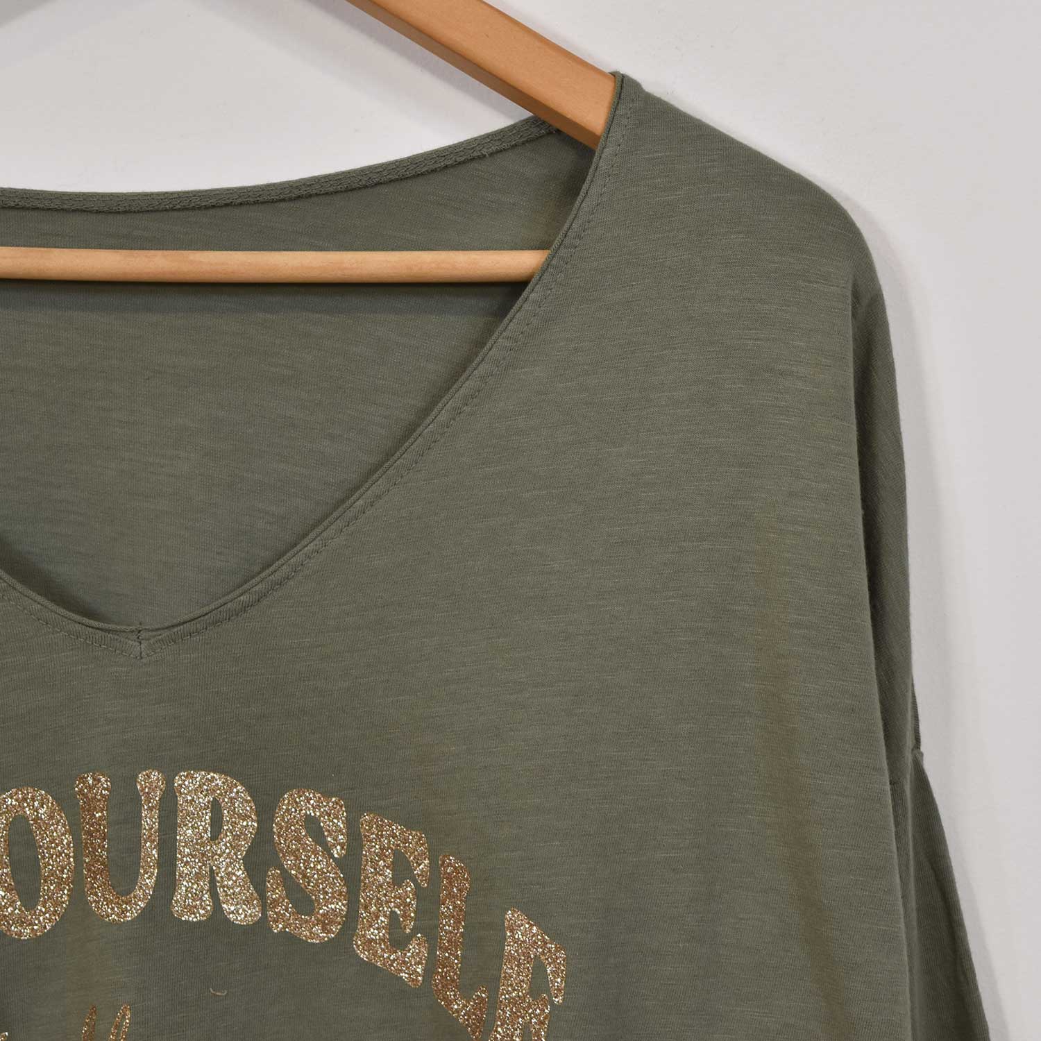 T-shirt 'Be Yourself' vert