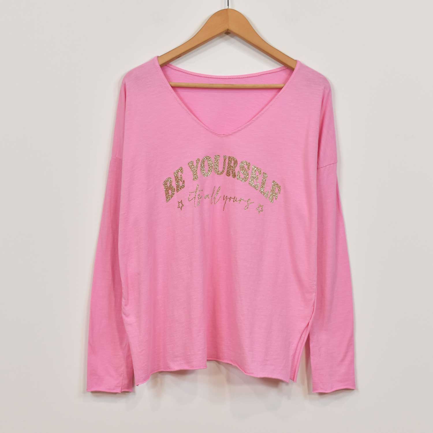 Camiseta 'Be Yourself' rosa