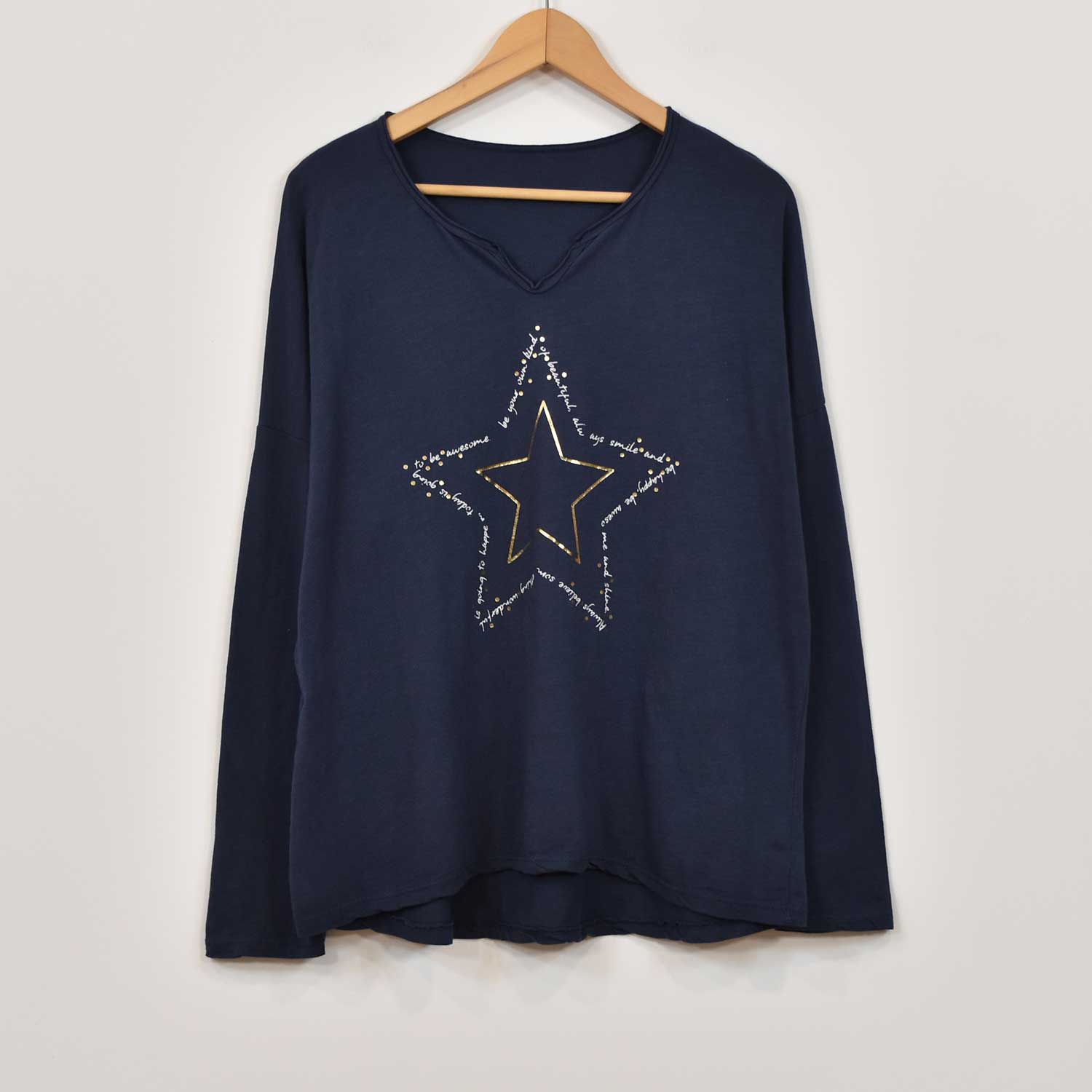 Blue star open t-shirt