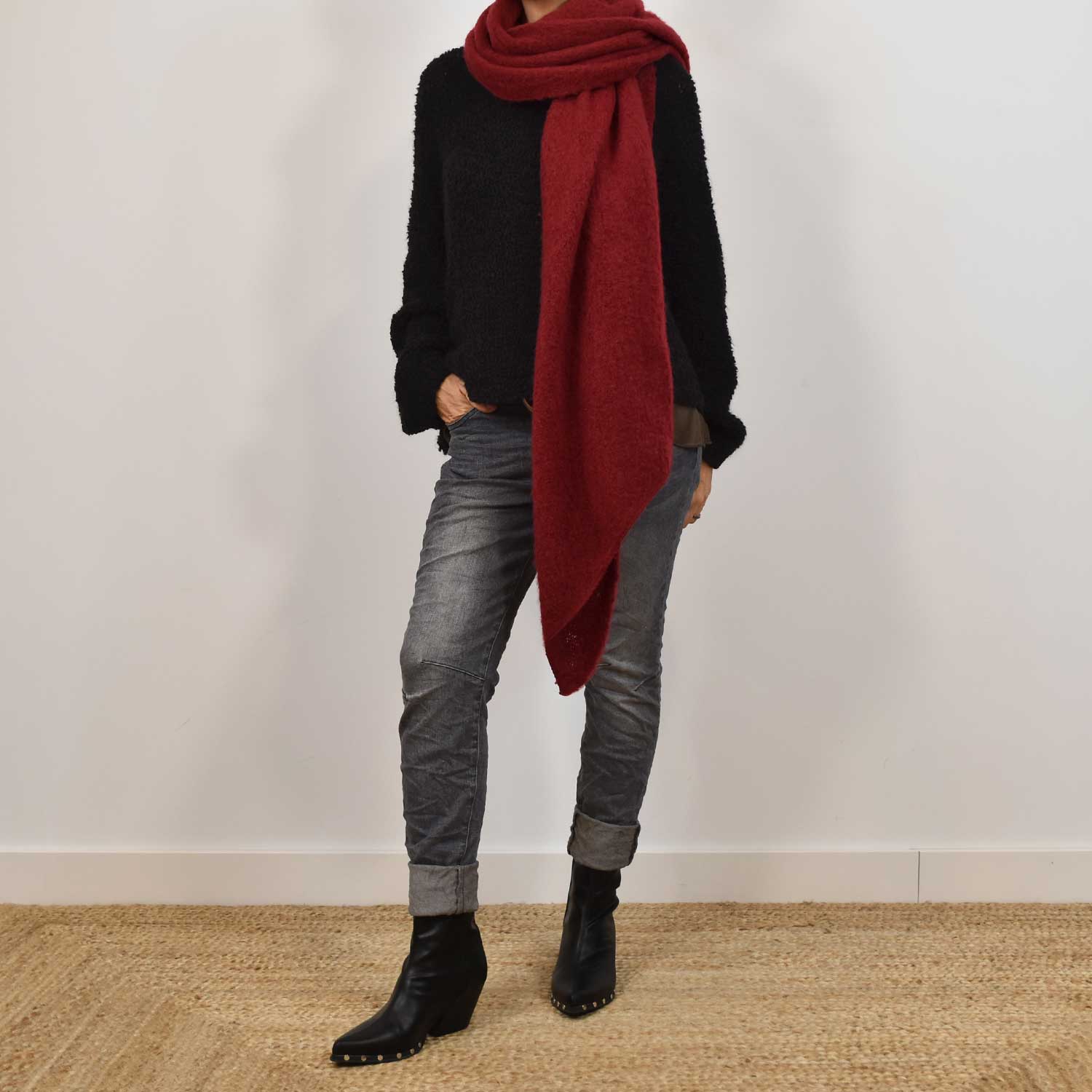 Burgundy soft scarf