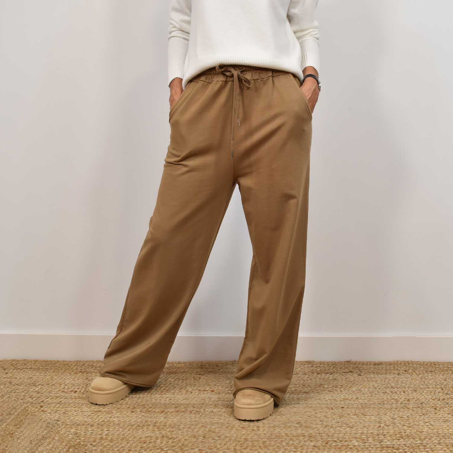 Brown Wide leg joggers