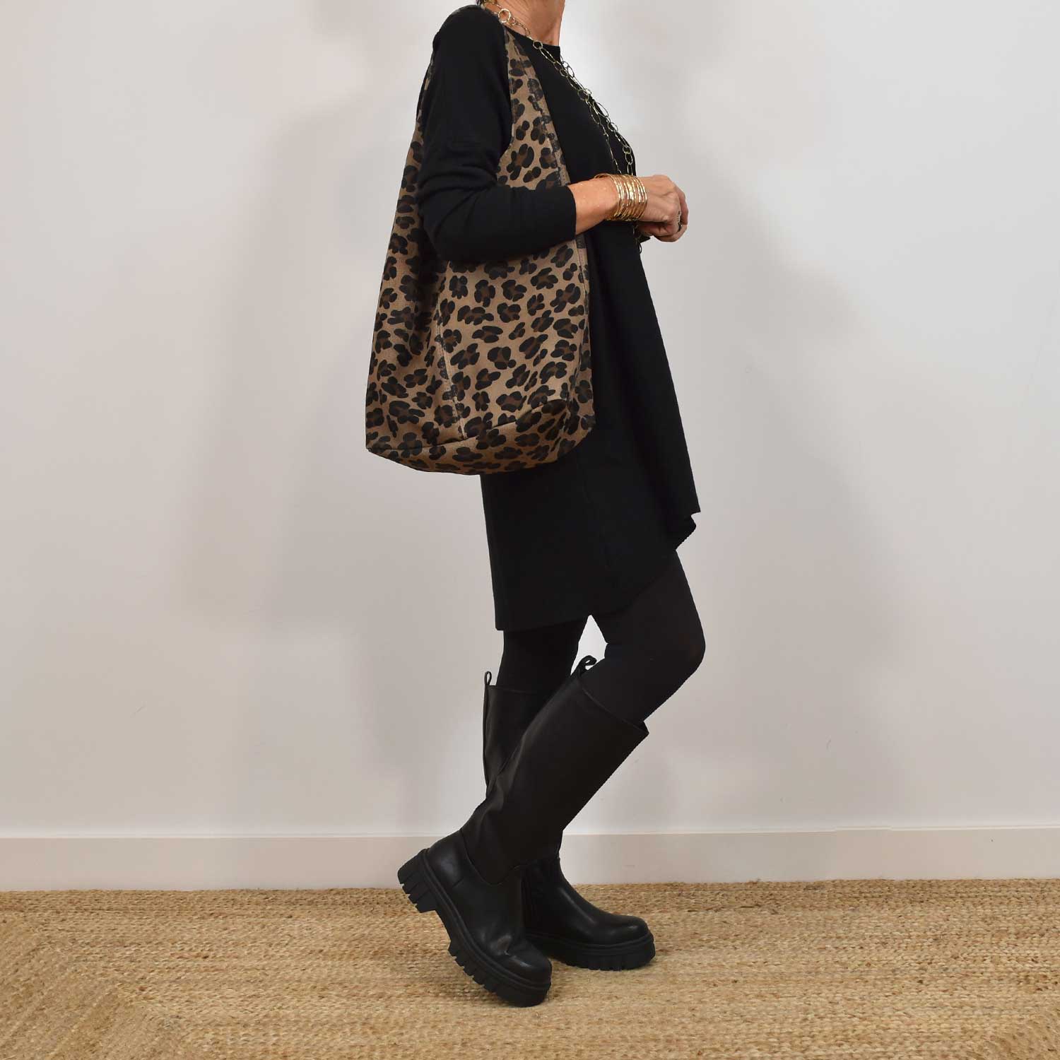 Leopard suede bag