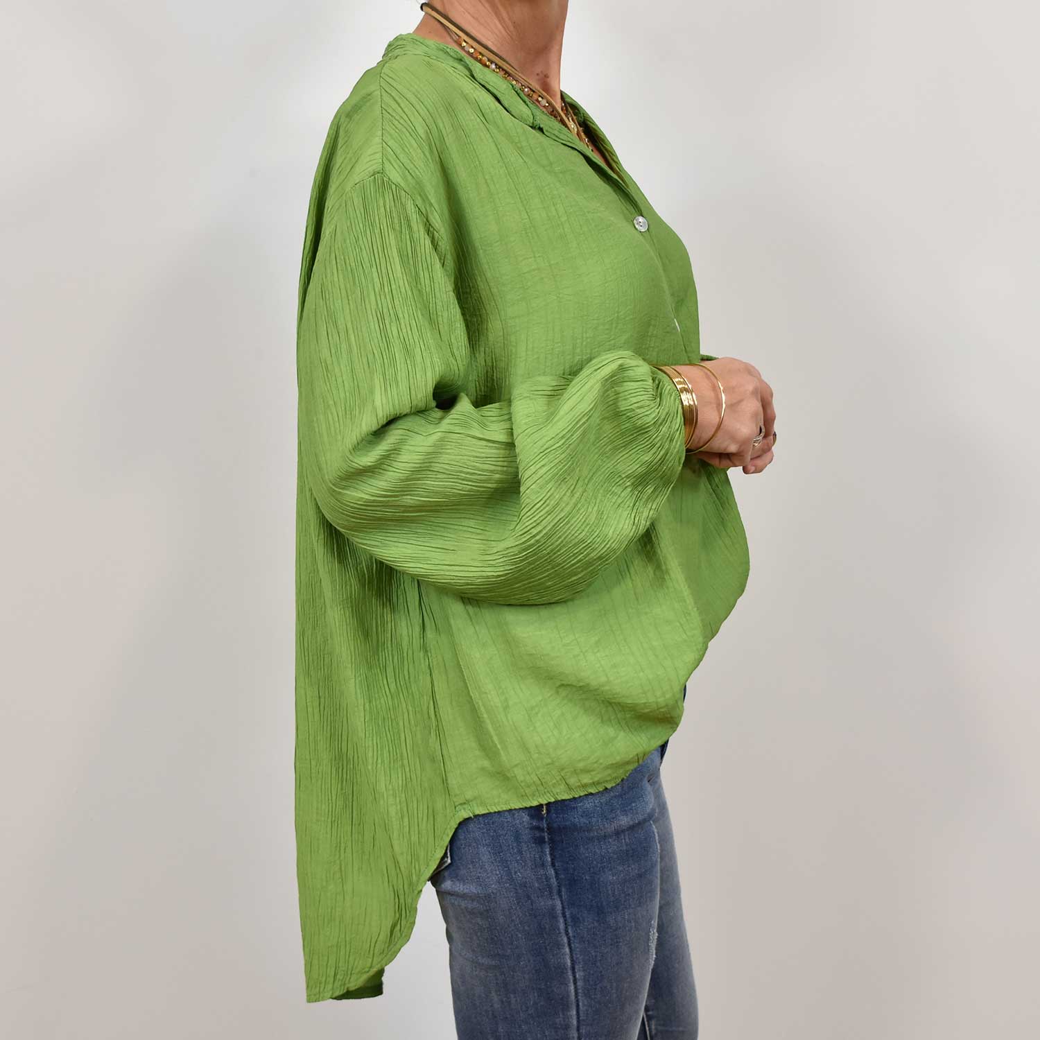 Blusa arrugada verde