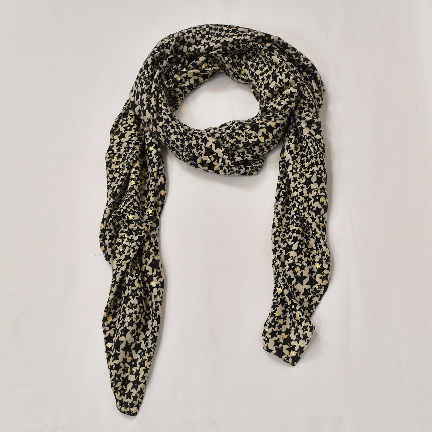 Stars glitter printed scarf